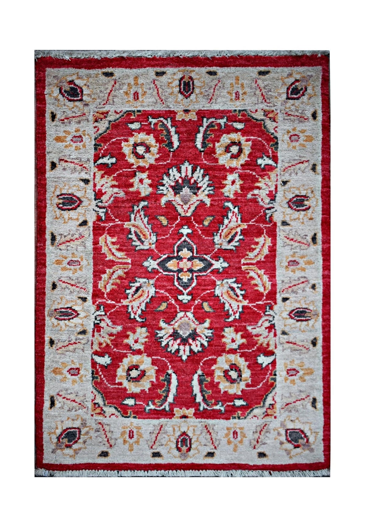 Handmade Mini Afghan Chobi Rug | 86 x 58 cm | 2'10" x 1'11" - Najaf Rugs & Textile