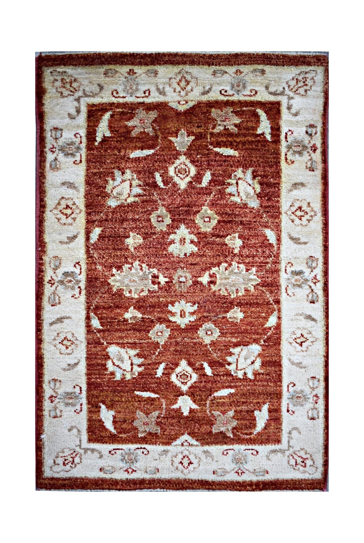 Handmade Mini Afghan Chobi Rug | 94 x 63 cm | 3'2" x 2'1" - Najaf Rugs & Textile