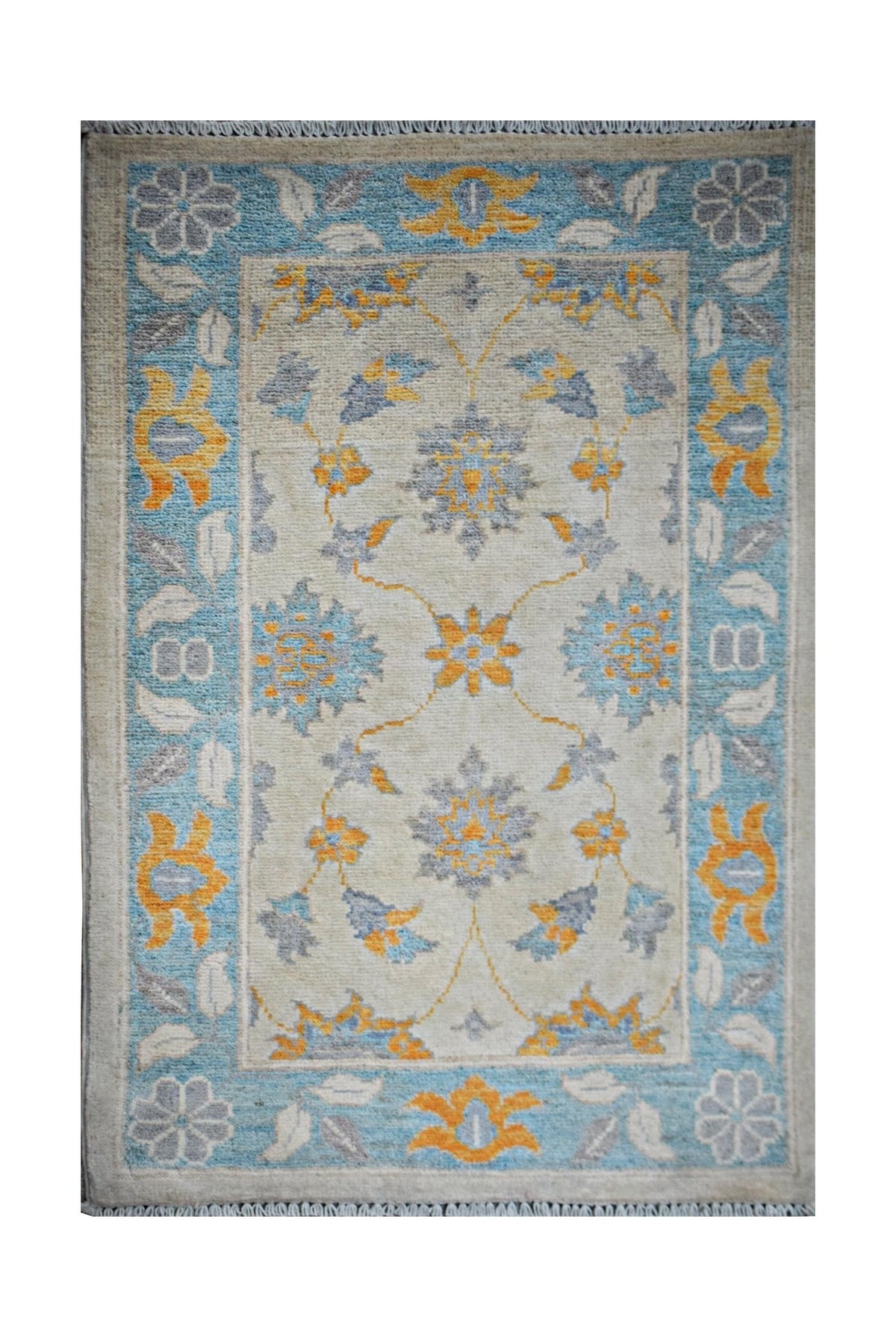 Handmade Mini Afghan Chobi Rug | 94 x 65 cm | 3'2" x 2'2" - Najaf Rugs & Textile
