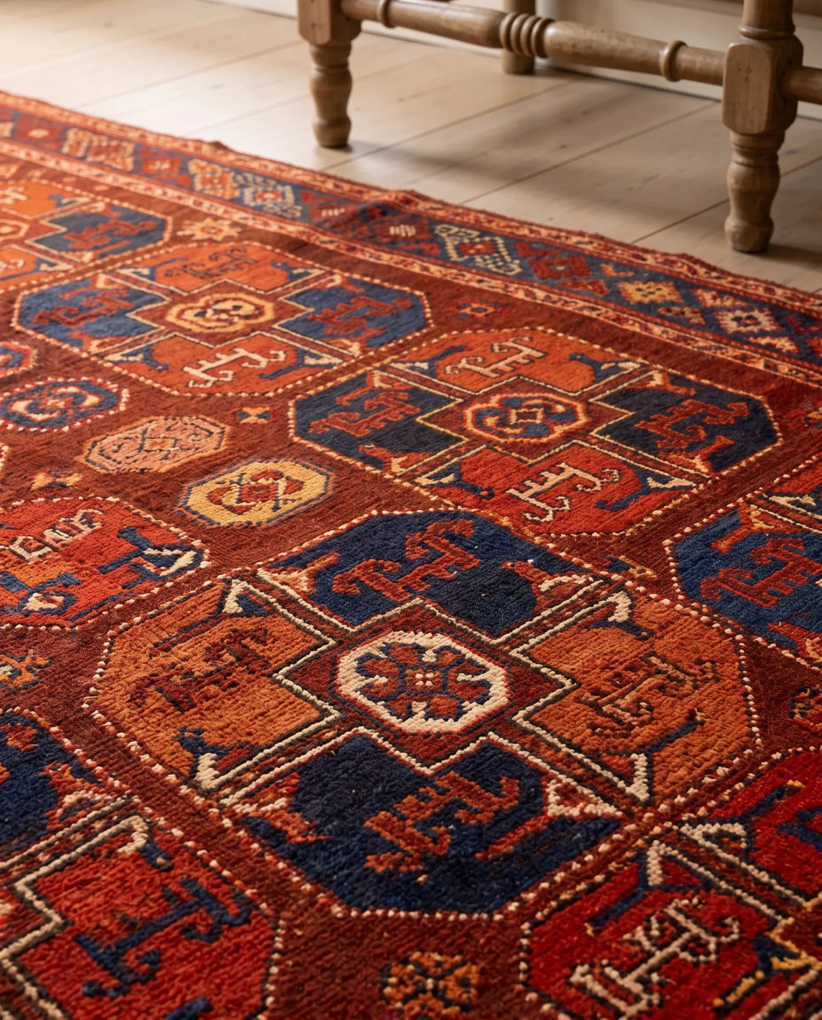 Vintage Caucasian Kazak Rug