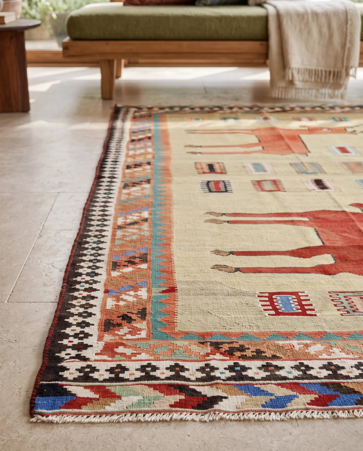 Vintage Persian Qashqai Kilim
