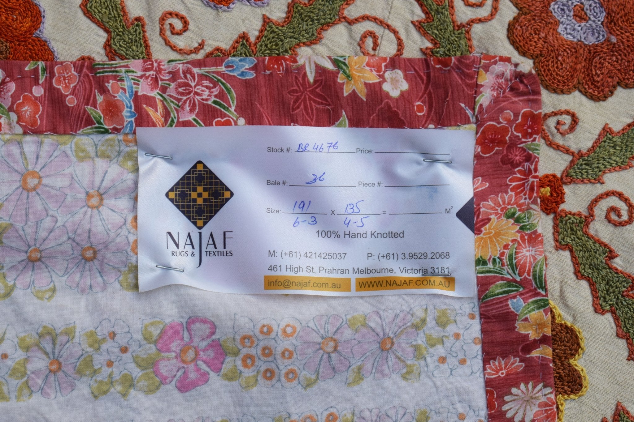 Hand Embroidered Vintage Silk Uzbek Suzani Runner | 191 x 135 cm | 6'3" x 4'5" - Najaf Rugs & Textile