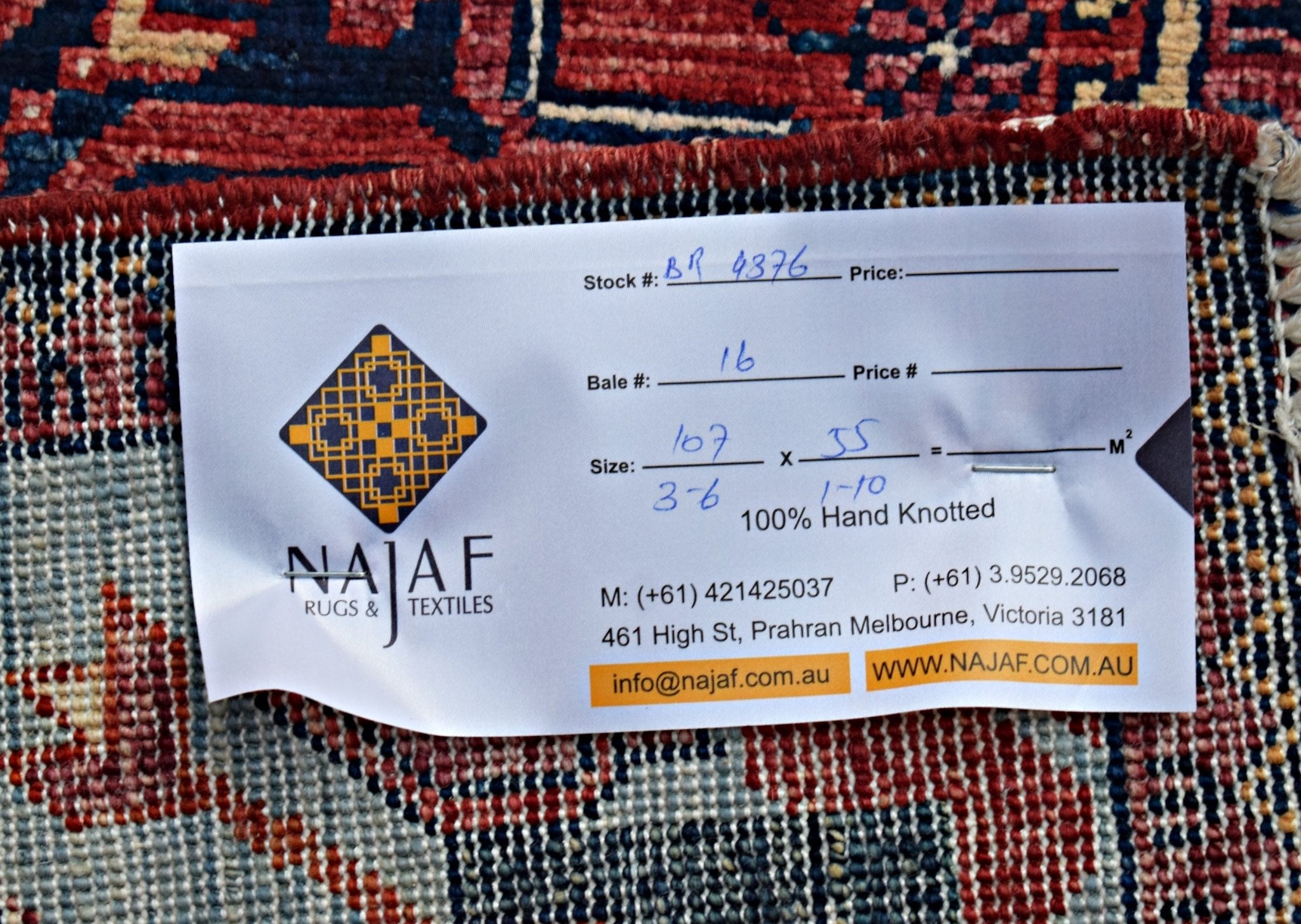 Handmade Mini Afghan Chobi Rug | 107 x 55 cm | 3'6" x 1'10" - Najaf Rugs & Textile