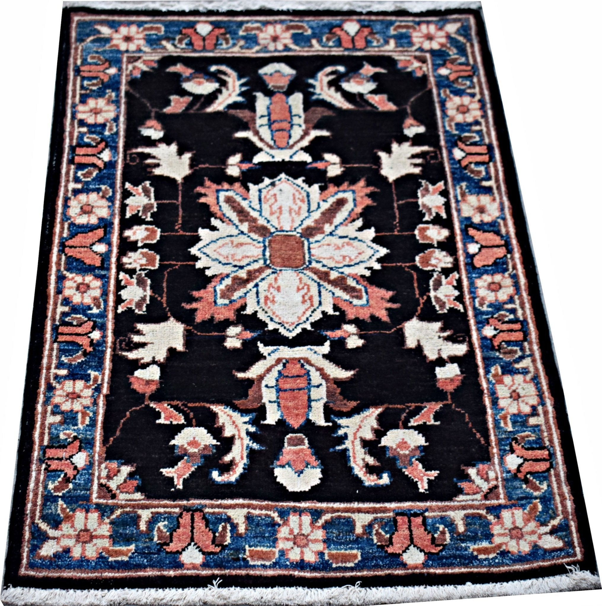 Handmade Mini Afghan Chobi Rug | 87 x 60 cm | 2'10" x 2' - Najaf Rugs & Textile