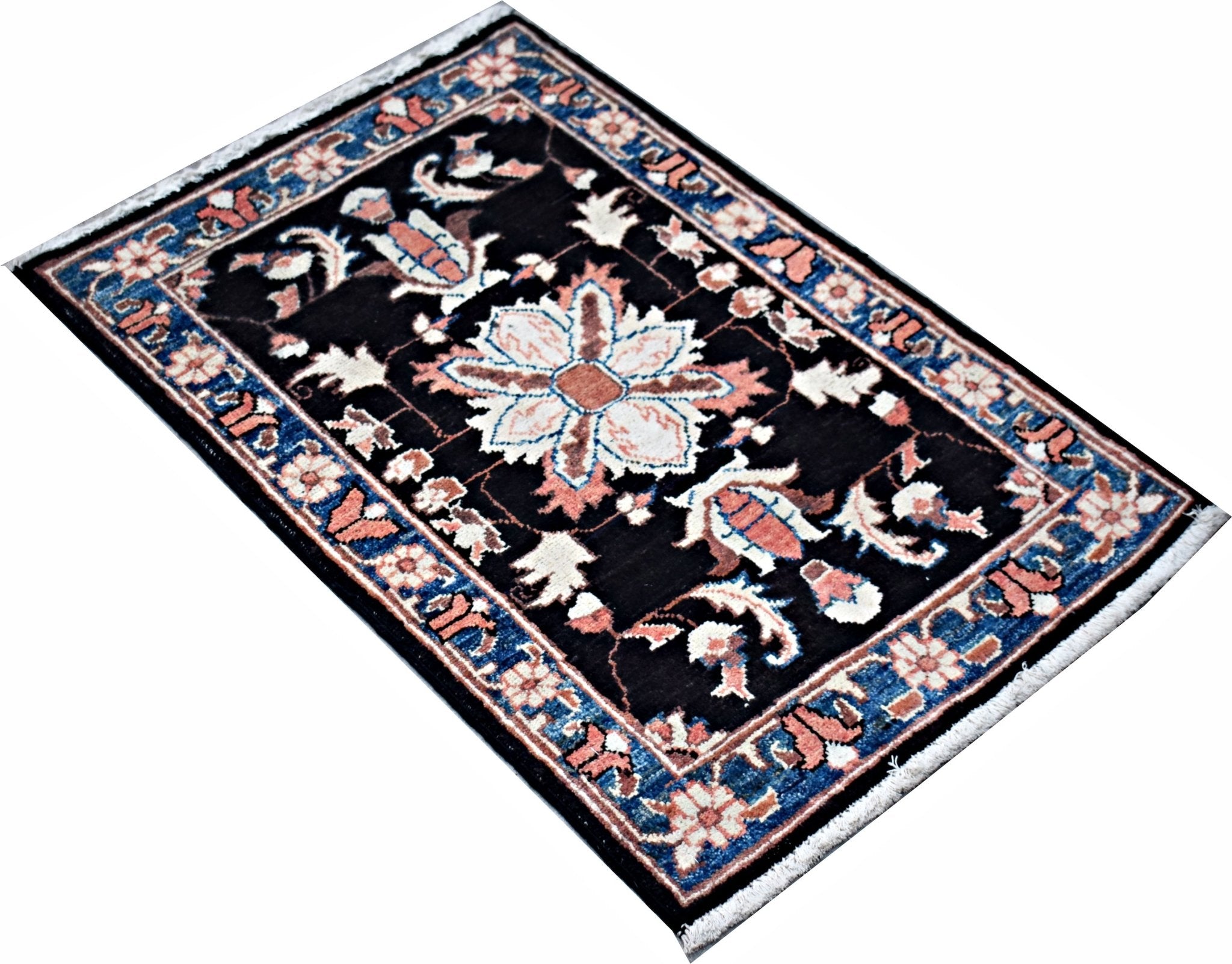 Handmade Mini Afghan Chobi Rug | 87 x 60 cm | 2'10" x 2' - Najaf Rugs & Textile