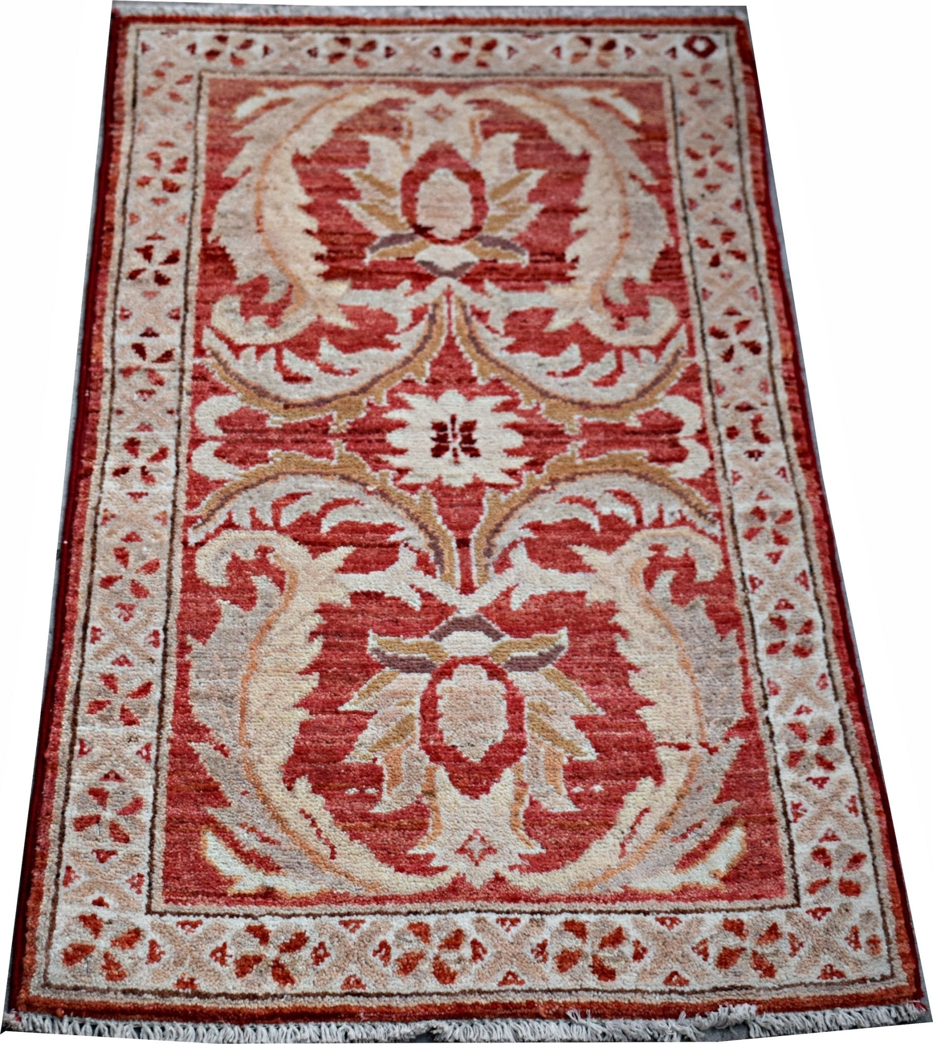 Handmade Mini Afghan Chobi Rug | 91 x 57 cm | 3' x 1'10" - Najaf Rugs & Textile