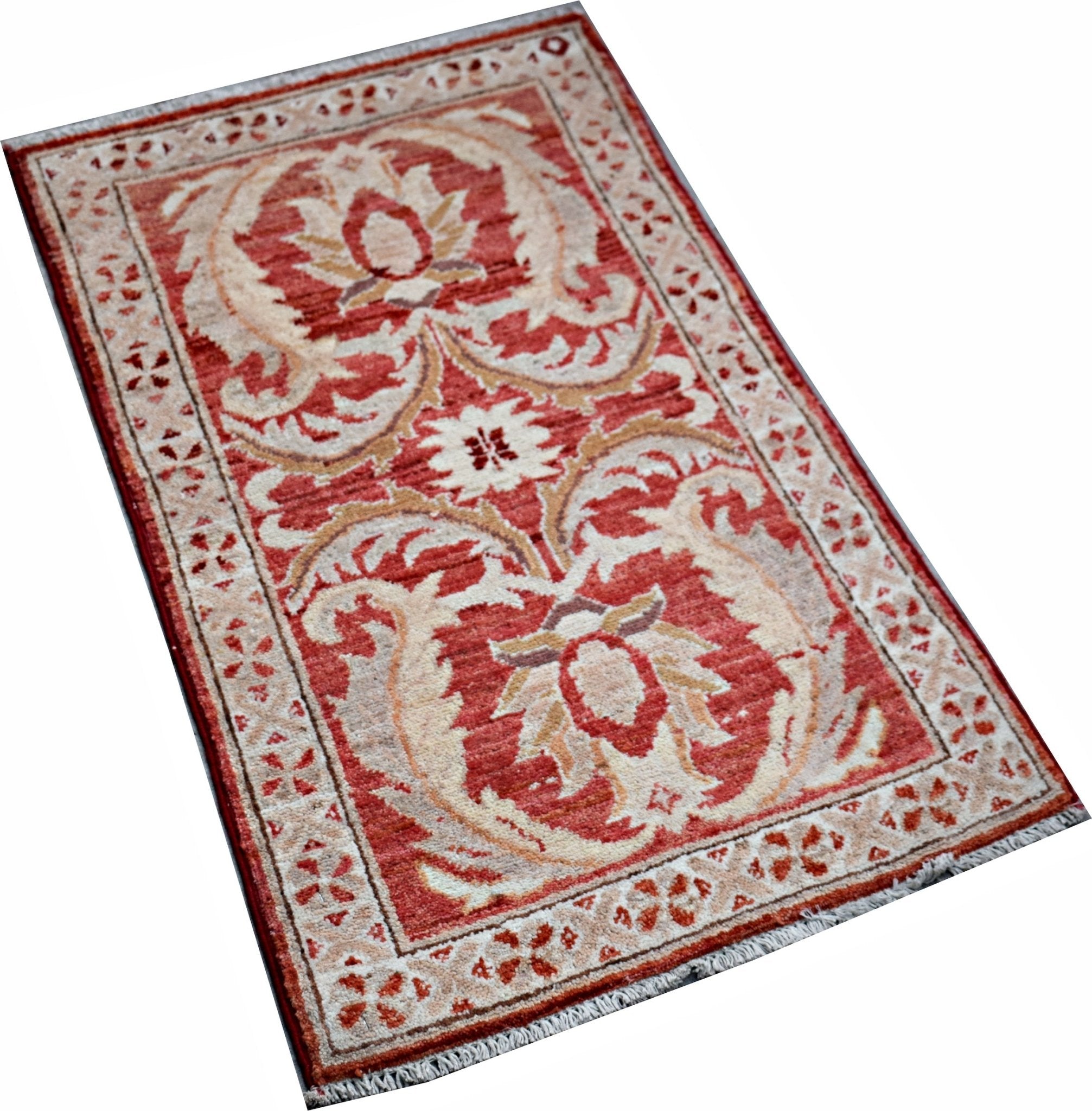 Handmade Mini Afghan Chobi Rug | 91 x 57 cm | 3' x 1'10" - Najaf Rugs & Textile