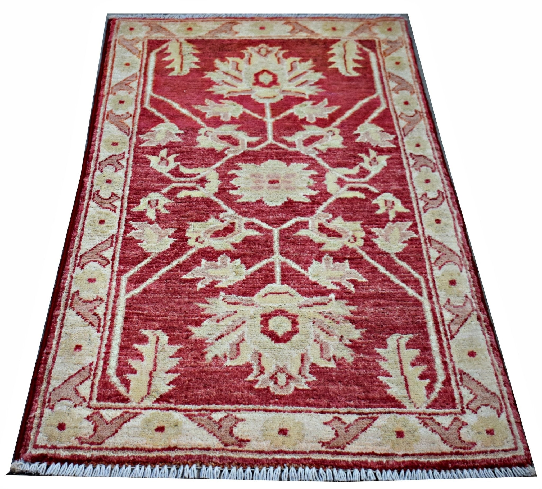 Handmade Mini Afghan Chobi Rug | 92 x 58 cm | 3' x 1'11" - Najaf Rugs & Textile