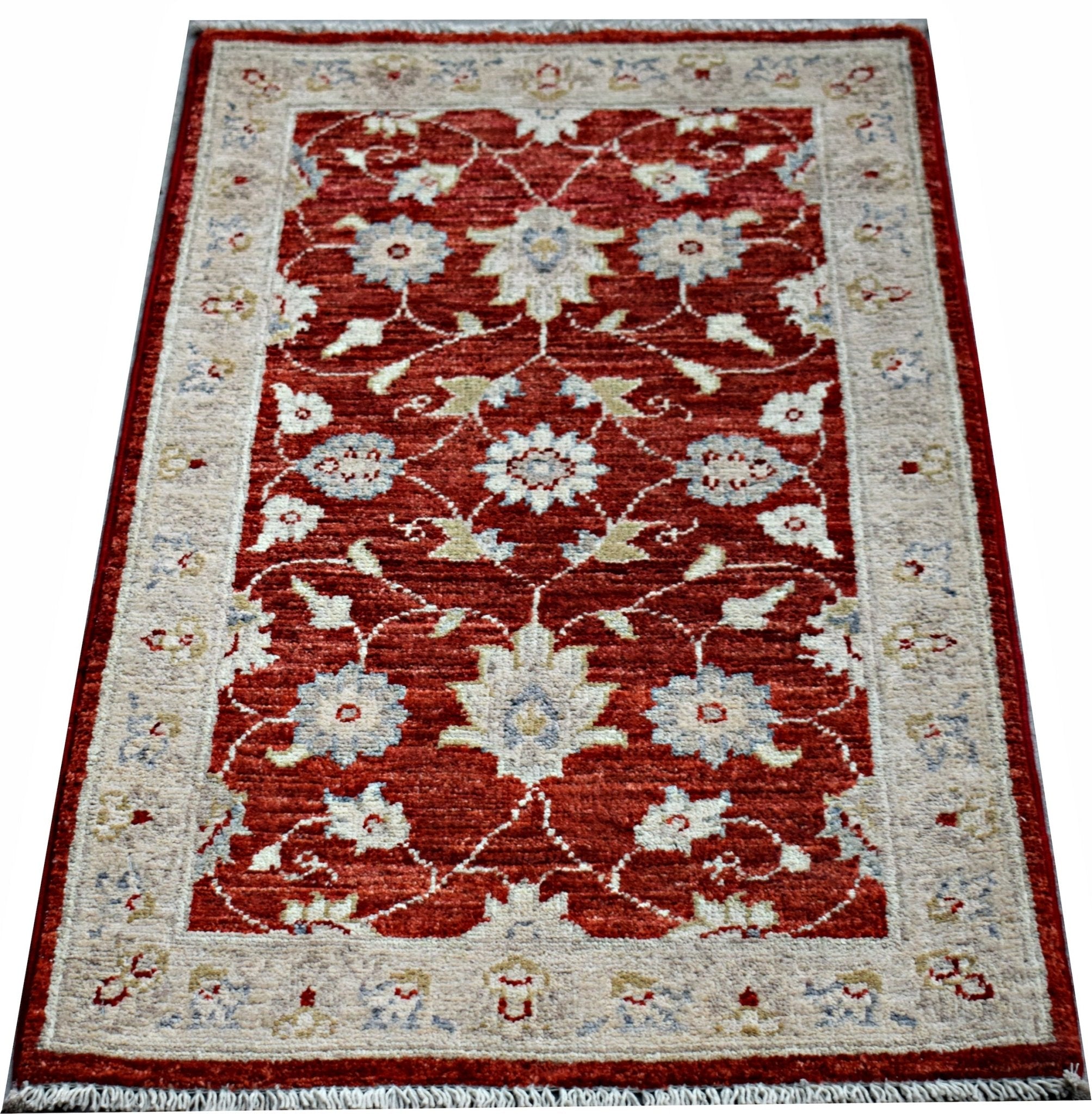 Handmade Mini Afghan Chobi Rug | 92 x 60 cm | 3' x 2' - Najaf Rugs & Textile