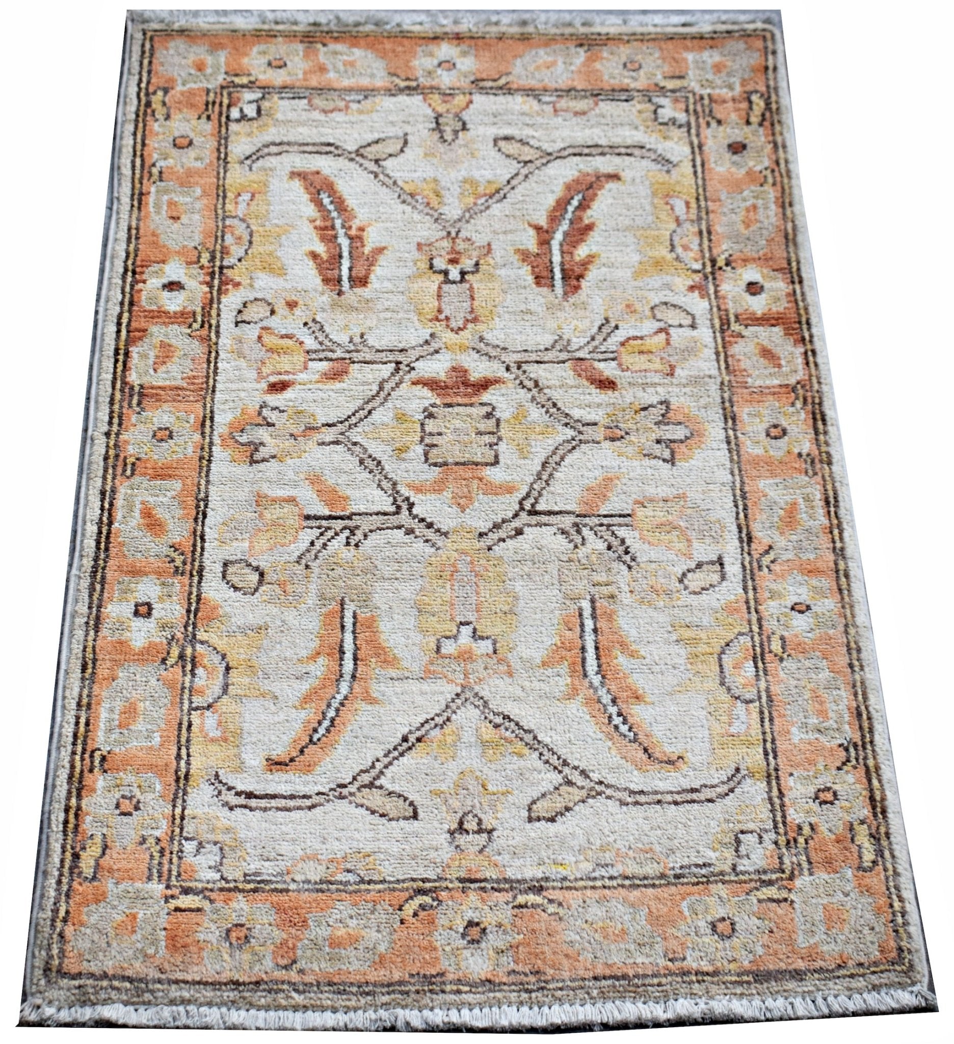 Handmade Mini Afghan Chobi Rug | 93 x 61 cm | 3'1" x 2' - Najaf Rugs & Textile