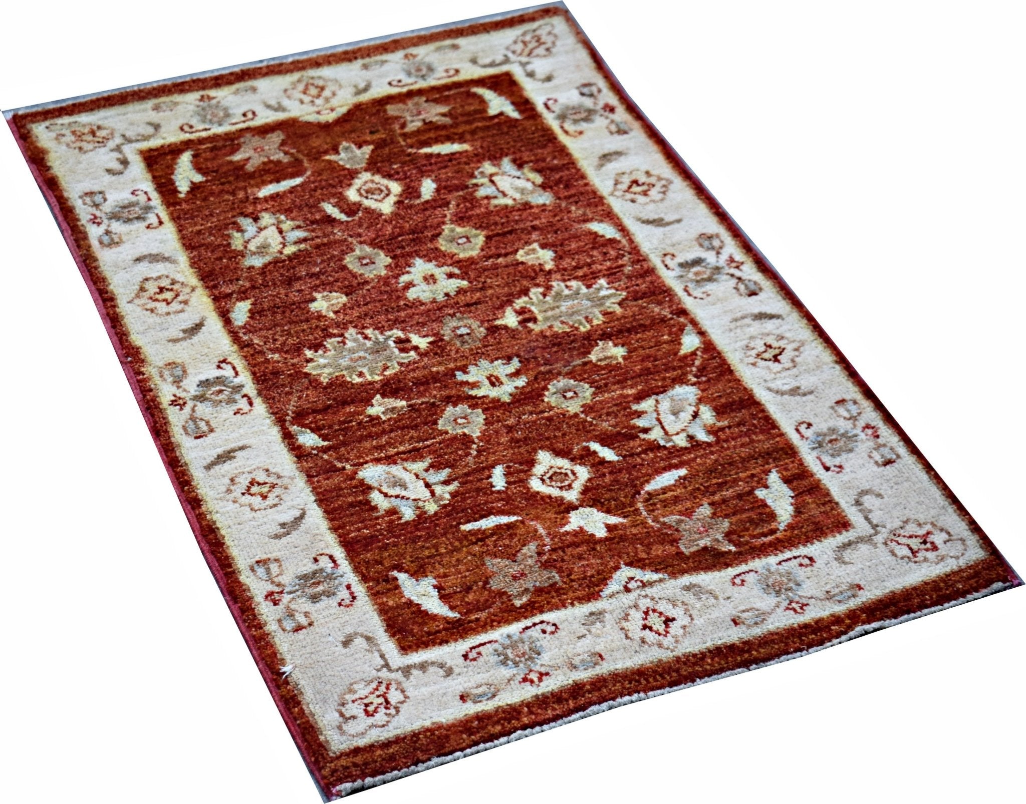 Handmade Mini Afghan Chobi Rug | 94 x 63 cm | 3'2" x 2'1" - Najaf Rugs & Textile