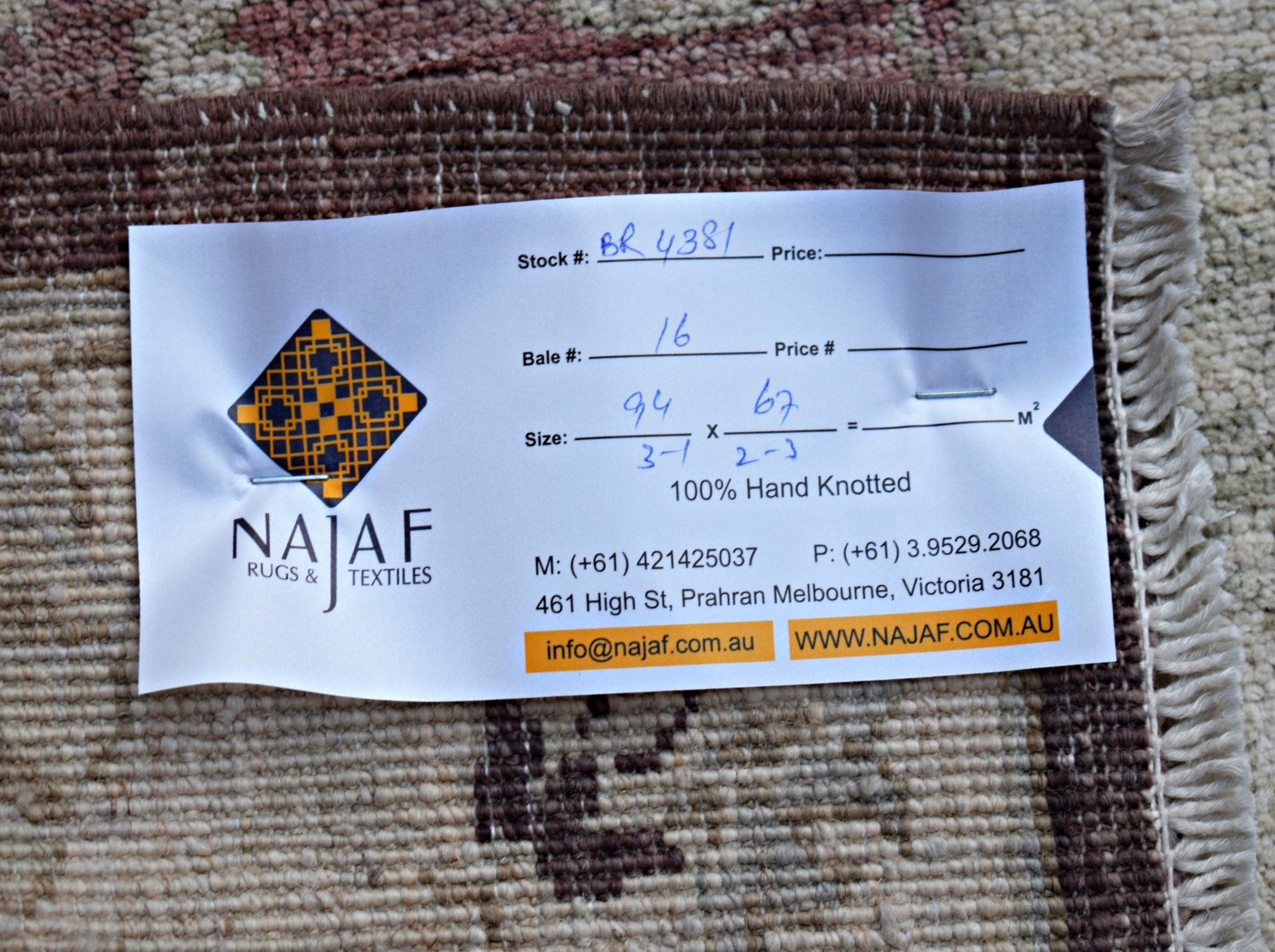 Handmade Mini Afghan Chobi Rug | 94 x 67 cm | 3'1" x 2'3" - Najaf Rugs & Textile