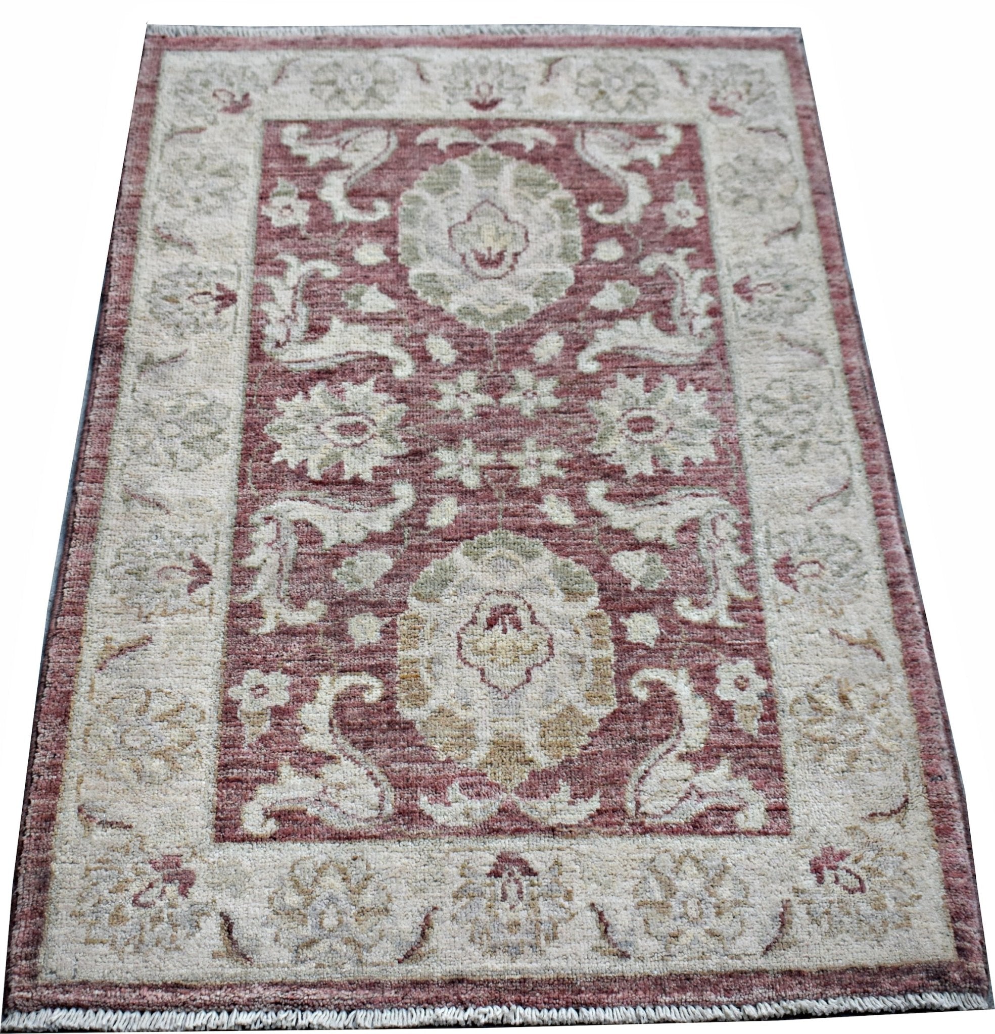 Handmade Mini Afghan Chobi Rug | 94 x 67 cm | 3'1" x 2'3" - Najaf Rugs & Textile