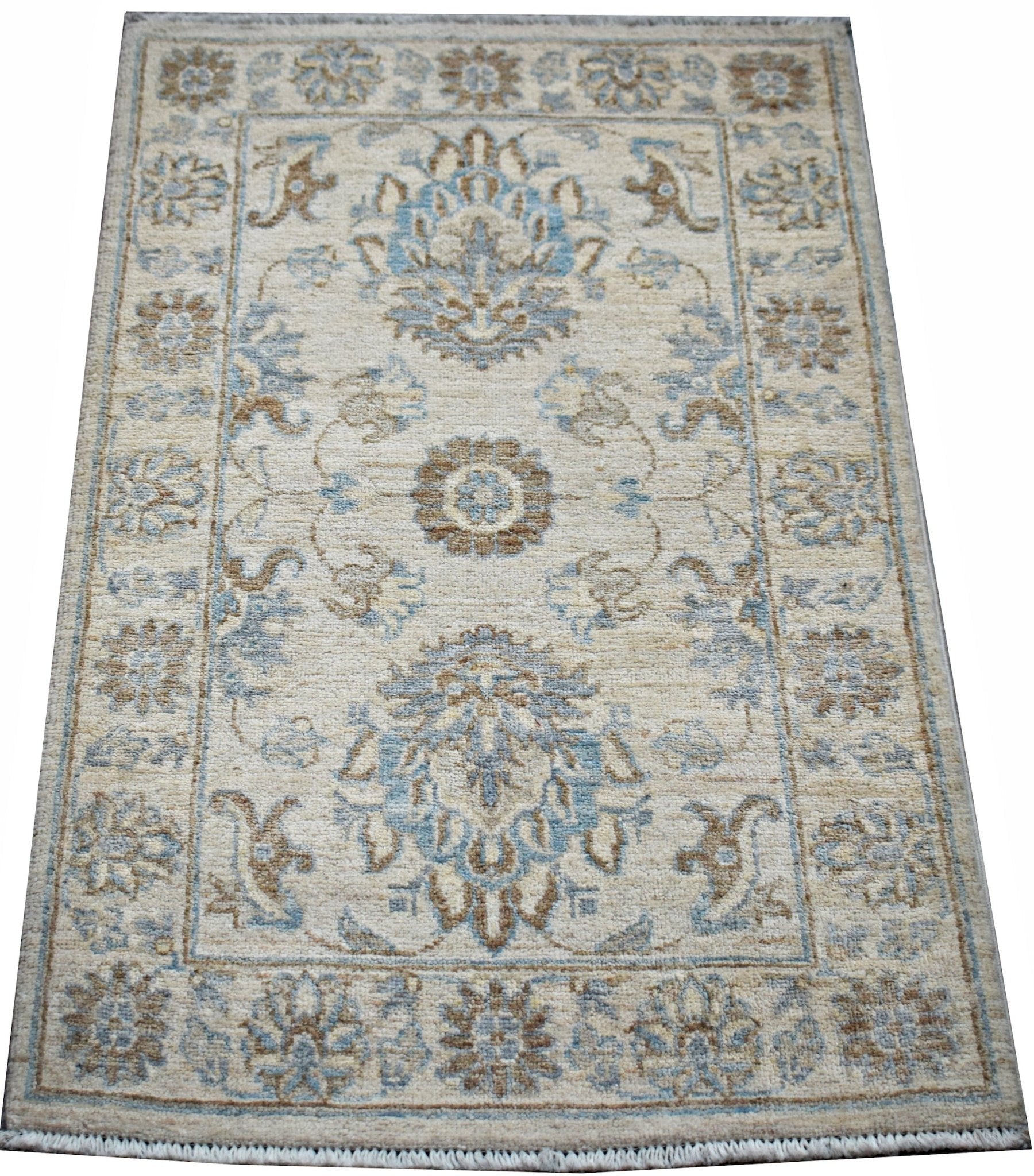 Handmade Mini Afghan Chobi Rug | 98 x 63 cm | 3'3" x 2'1" - Najaf Rugs & Textile