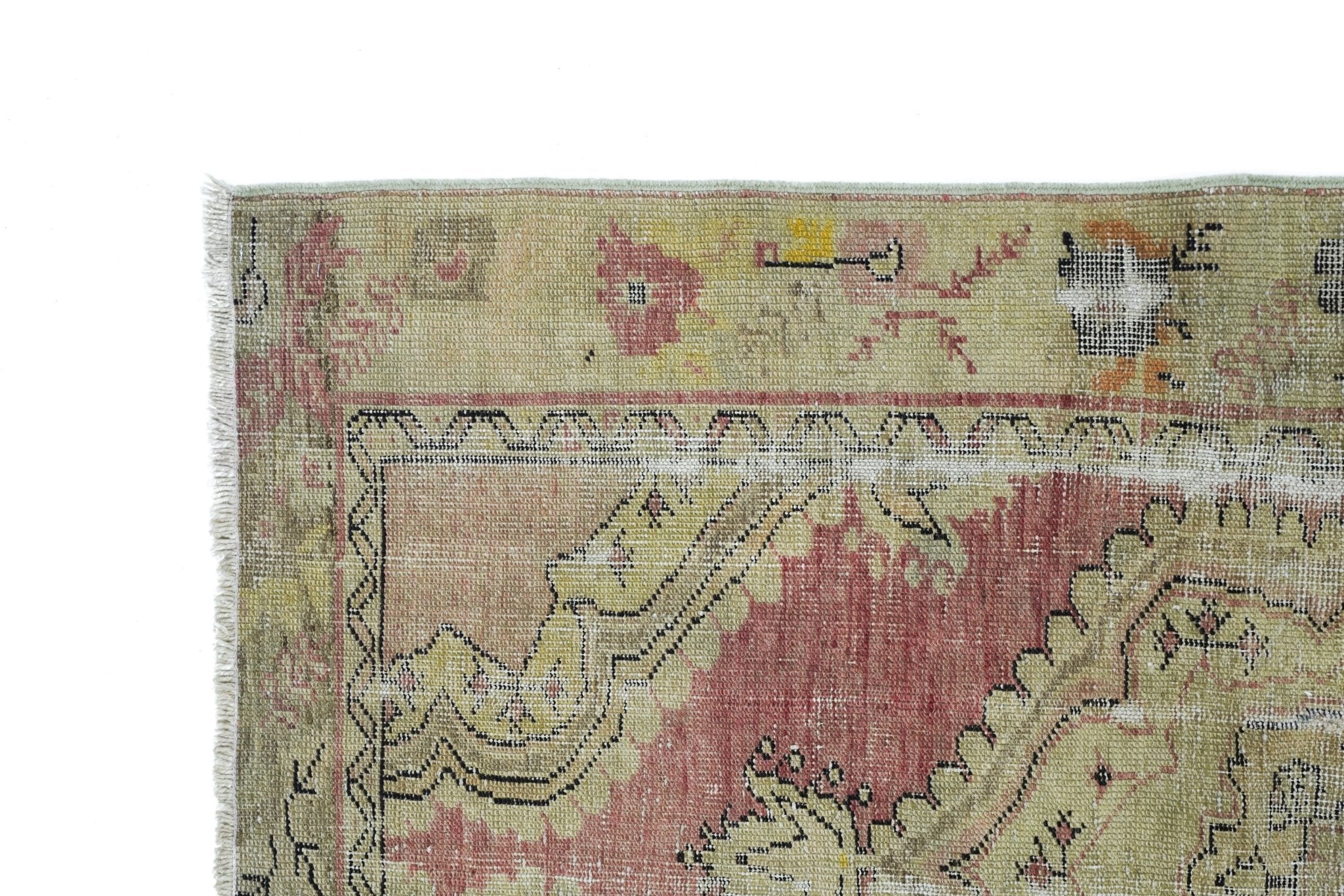 Handmade Mini Vintage Turkish Uşak Rug | 101 x 55 cm | 3'3" x 1'3" - Najaf Rugs