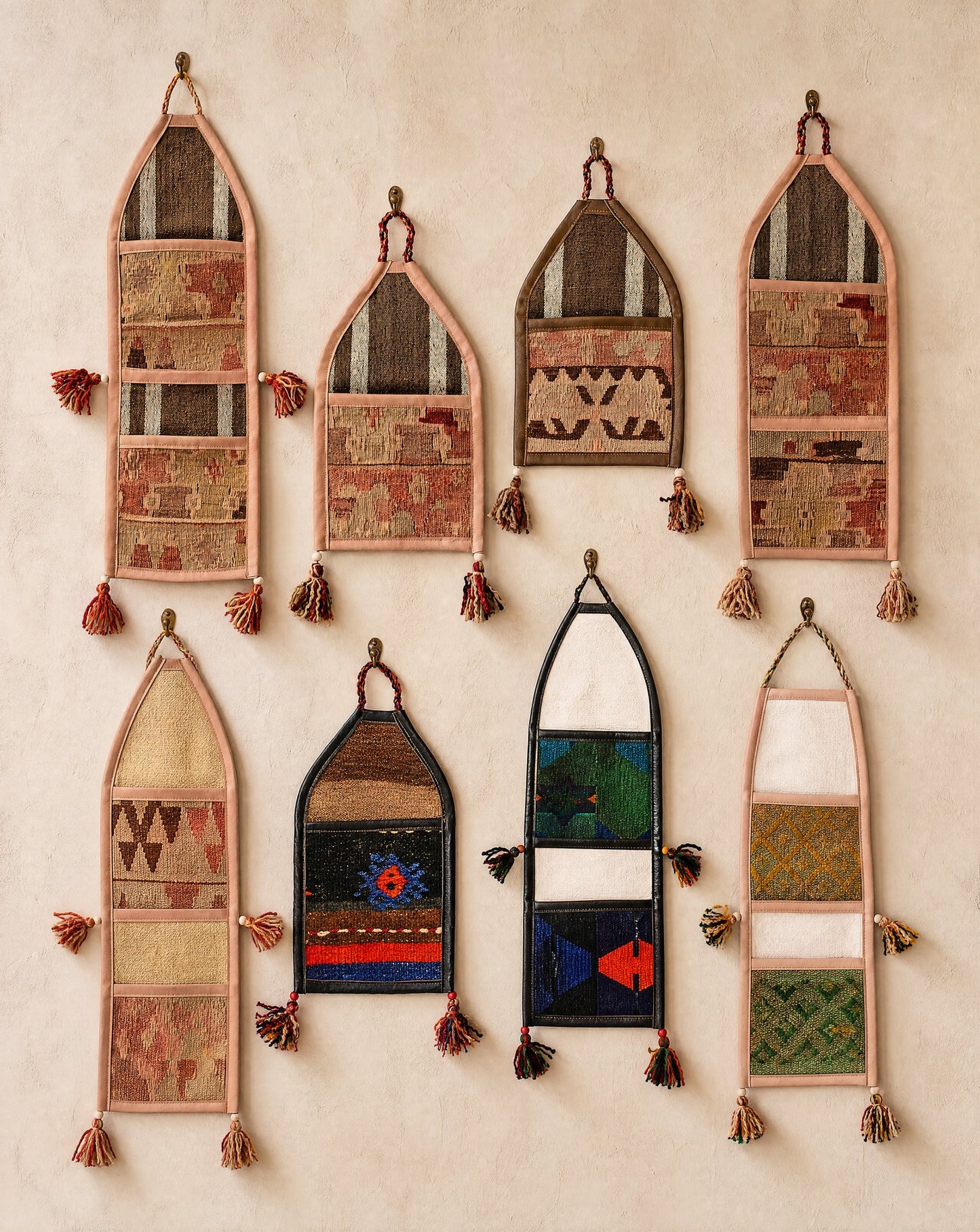 Vintage Turkish Kilim Pocket Hanging