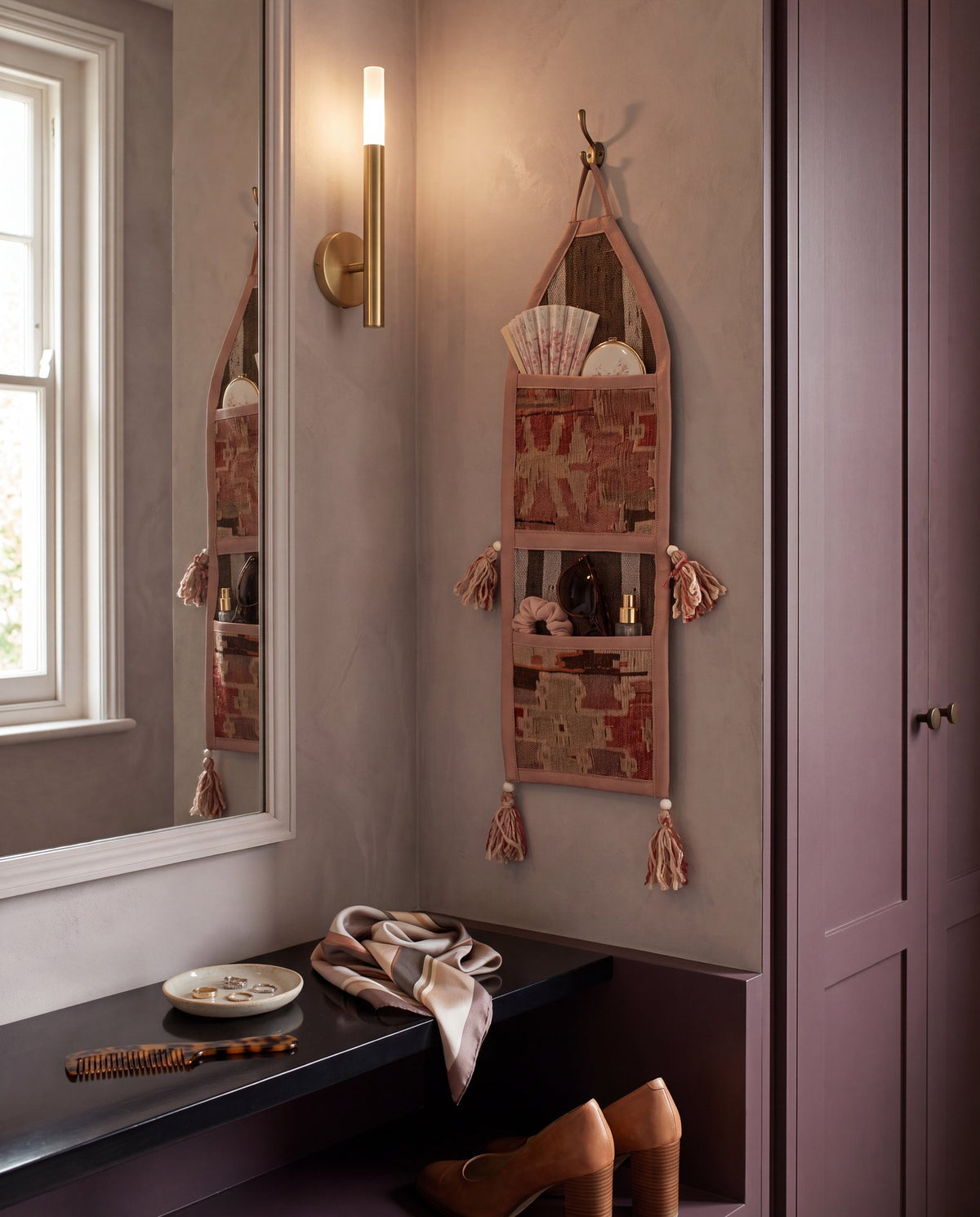 Vintage Turkish Kilim Pocket Hanging