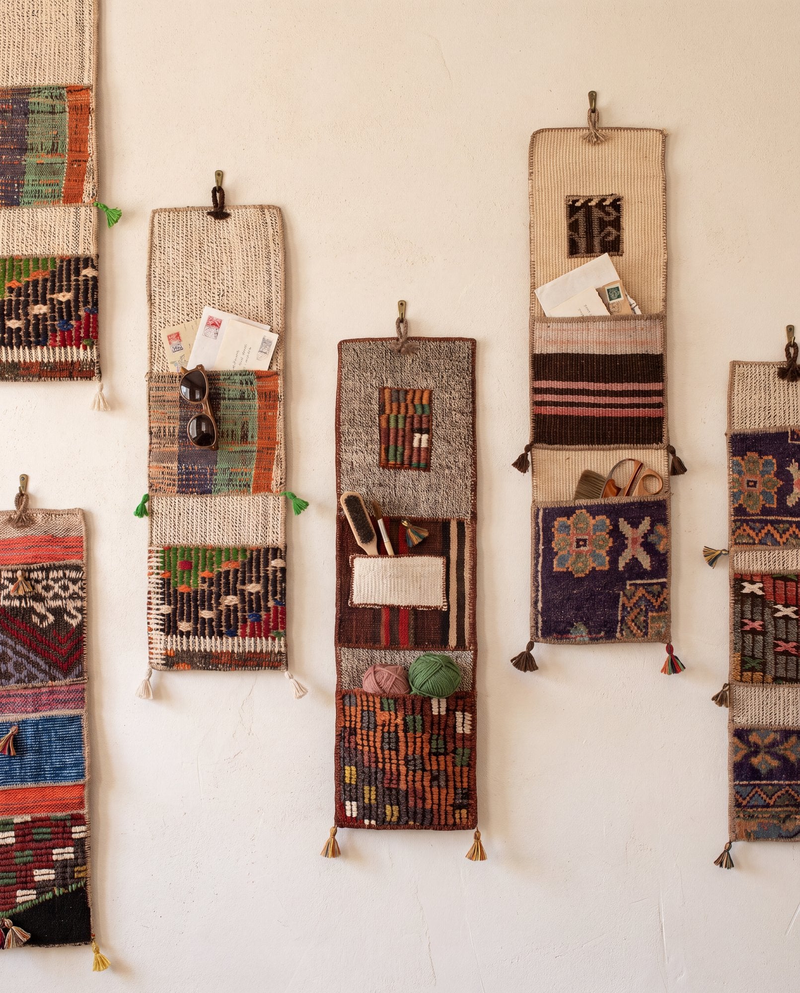Vintage Turkish Kilim Pocket Hanging