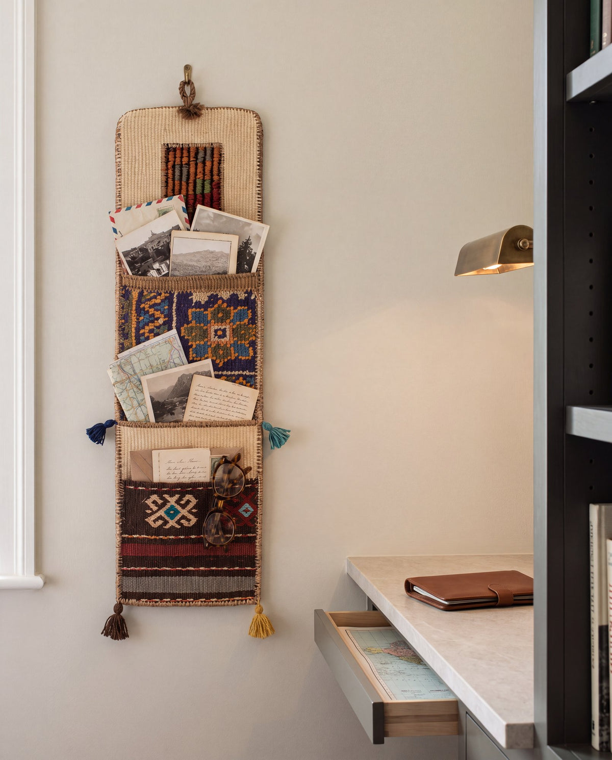 Vintage Turkish Kilim Pocket Hanging