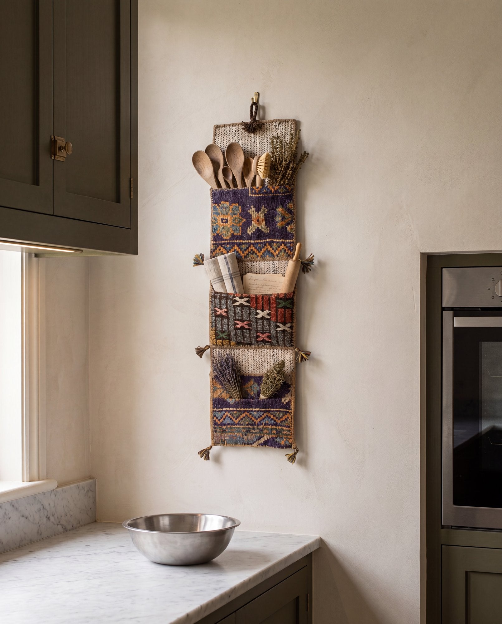 Vintage Turkish Kilim Pocket Hanging