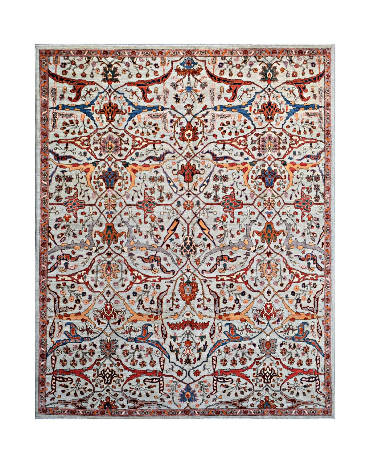 Handmade Transitional Afghan Chobi Rug | 302 x 245 cm | 9'11" x 8'1" - Najaf Rugs & Textile