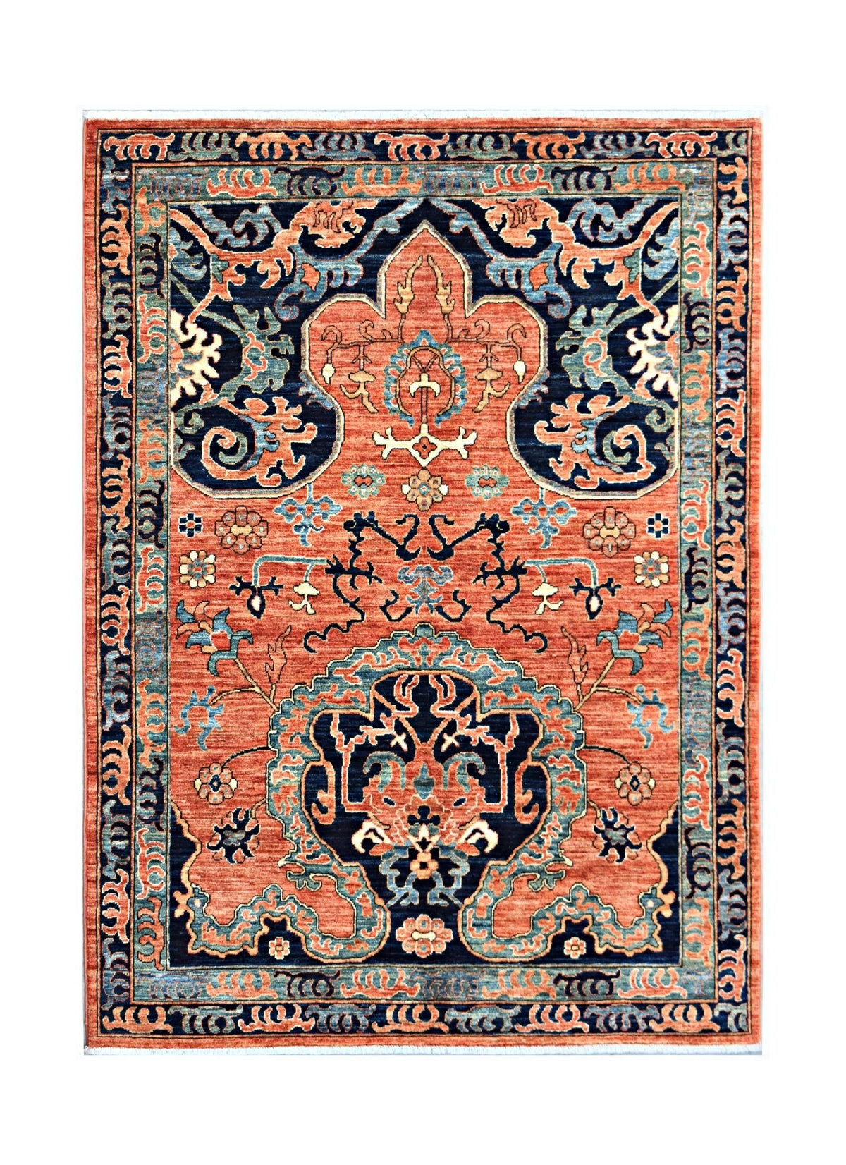 Handmade Traditional Afghan Chobi Rug | 211 x 154 cm | 6'11" x 5'1" - Najaf Rugs & Textile