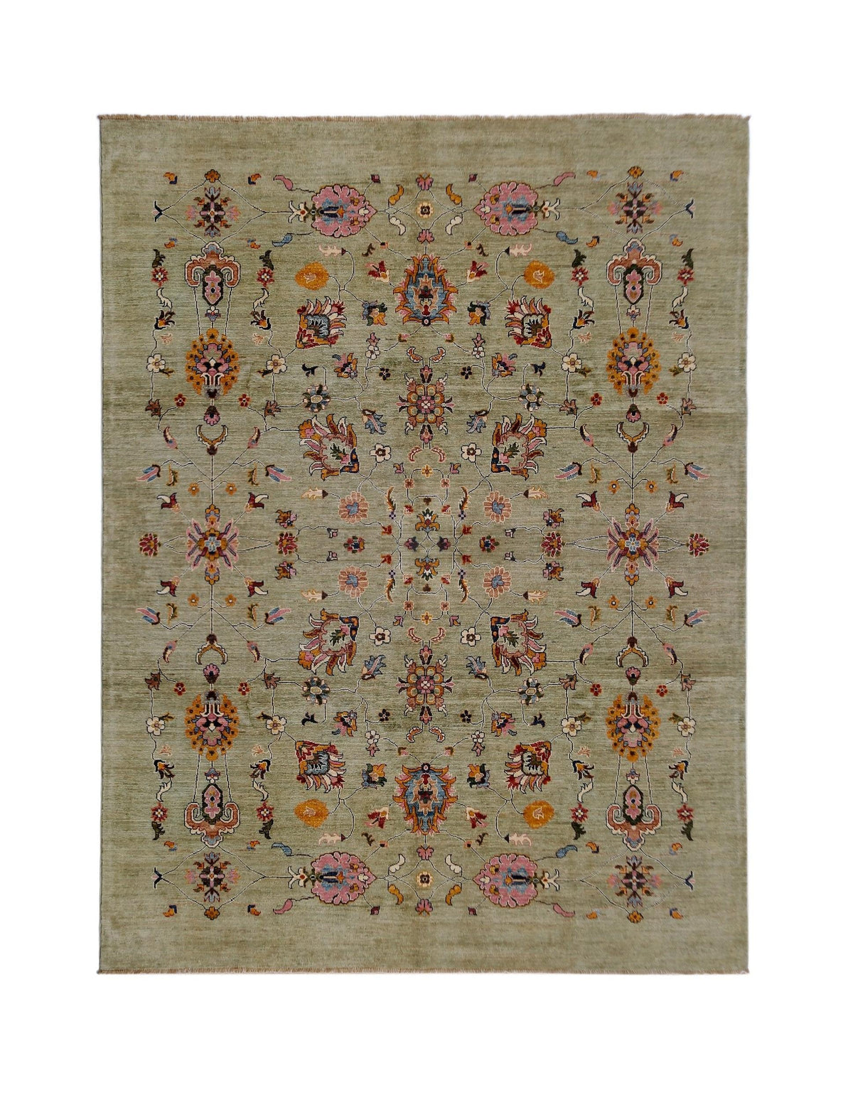 Handmade Traditional Afghan Chobi Rug | 301 x 250 cm | 9'11" x 8'3" - Najaf Rugs & Textile