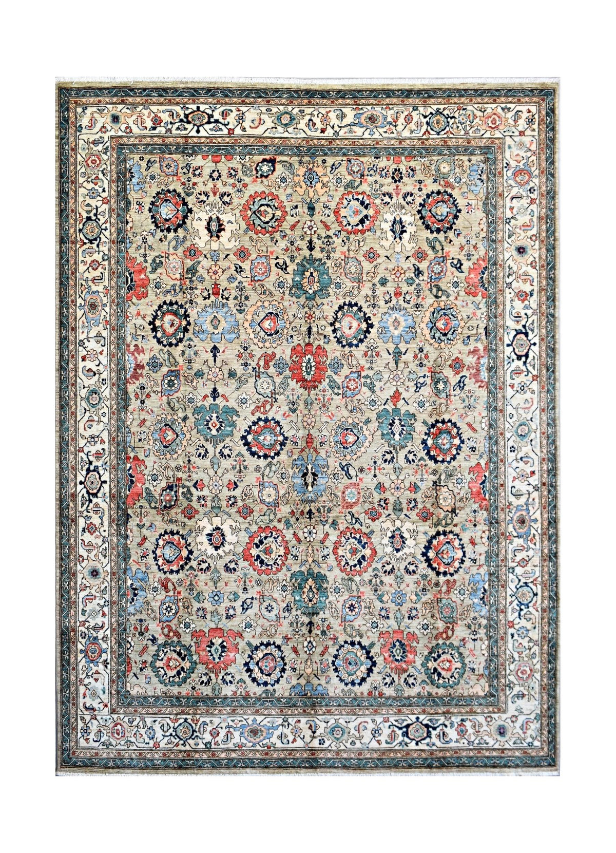 Handmade Traditional Afghan Chobi Rug | 358 x 275 cm | 11'9" x 9' - Najaf Rugs & Textile