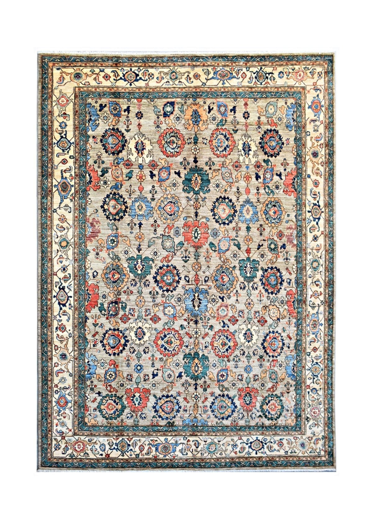 Handmade Traditional Afghan Chobi Rug | 379 x 251 cm | 12'5" x 8'3" - Najaf Rugs & Textile