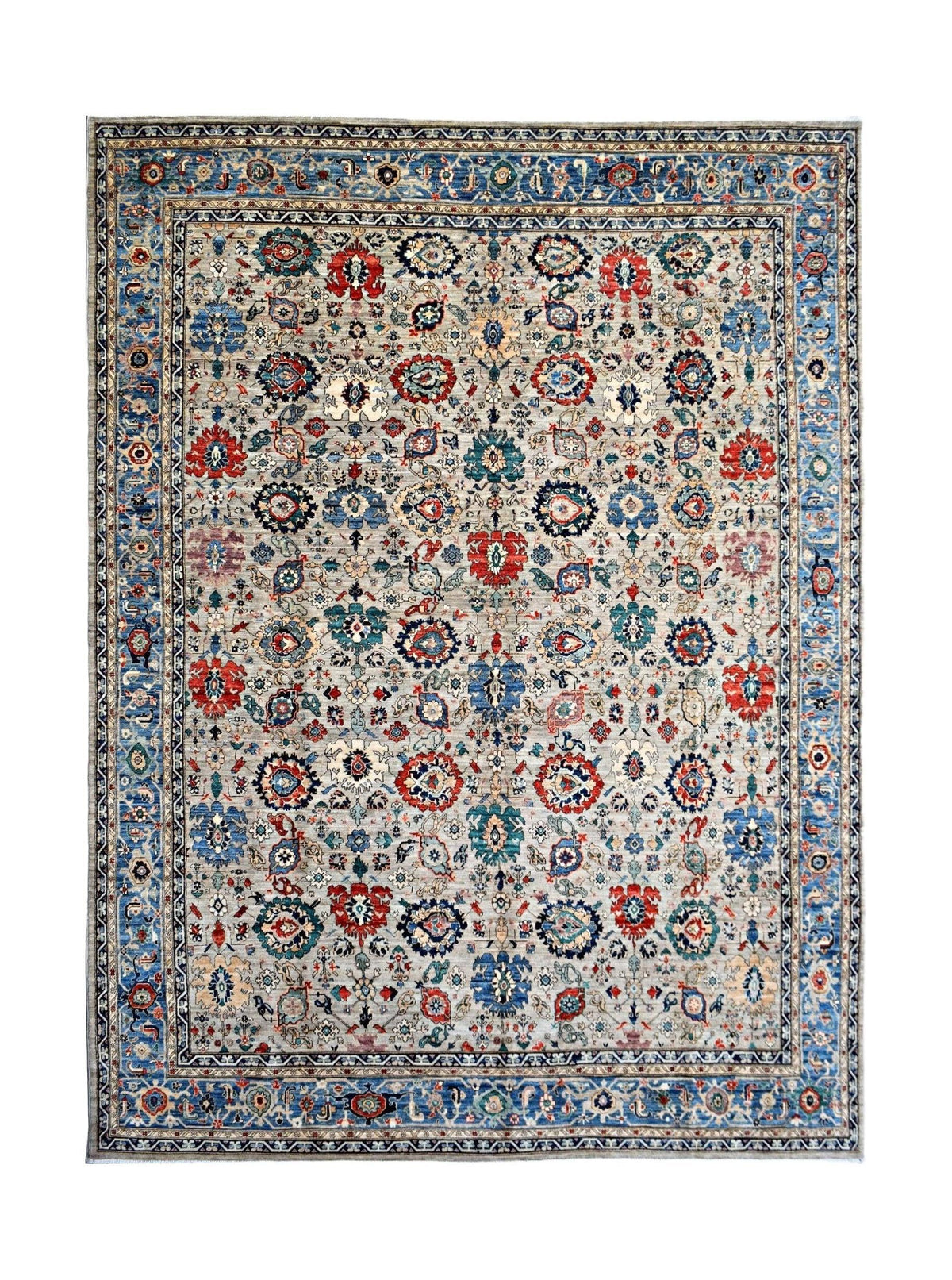 Handmade Transitional Afghan Chobi Rug | 425 x 306 cm | 13'11" x 10' - Najaf Rugs & Textile