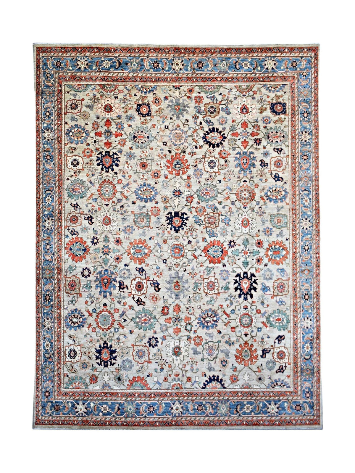 Handmade Transitional Afghan Chobi Rug | 445 x 359 cm | 14'7" x 11'9" - Najaf Rugs & Textile