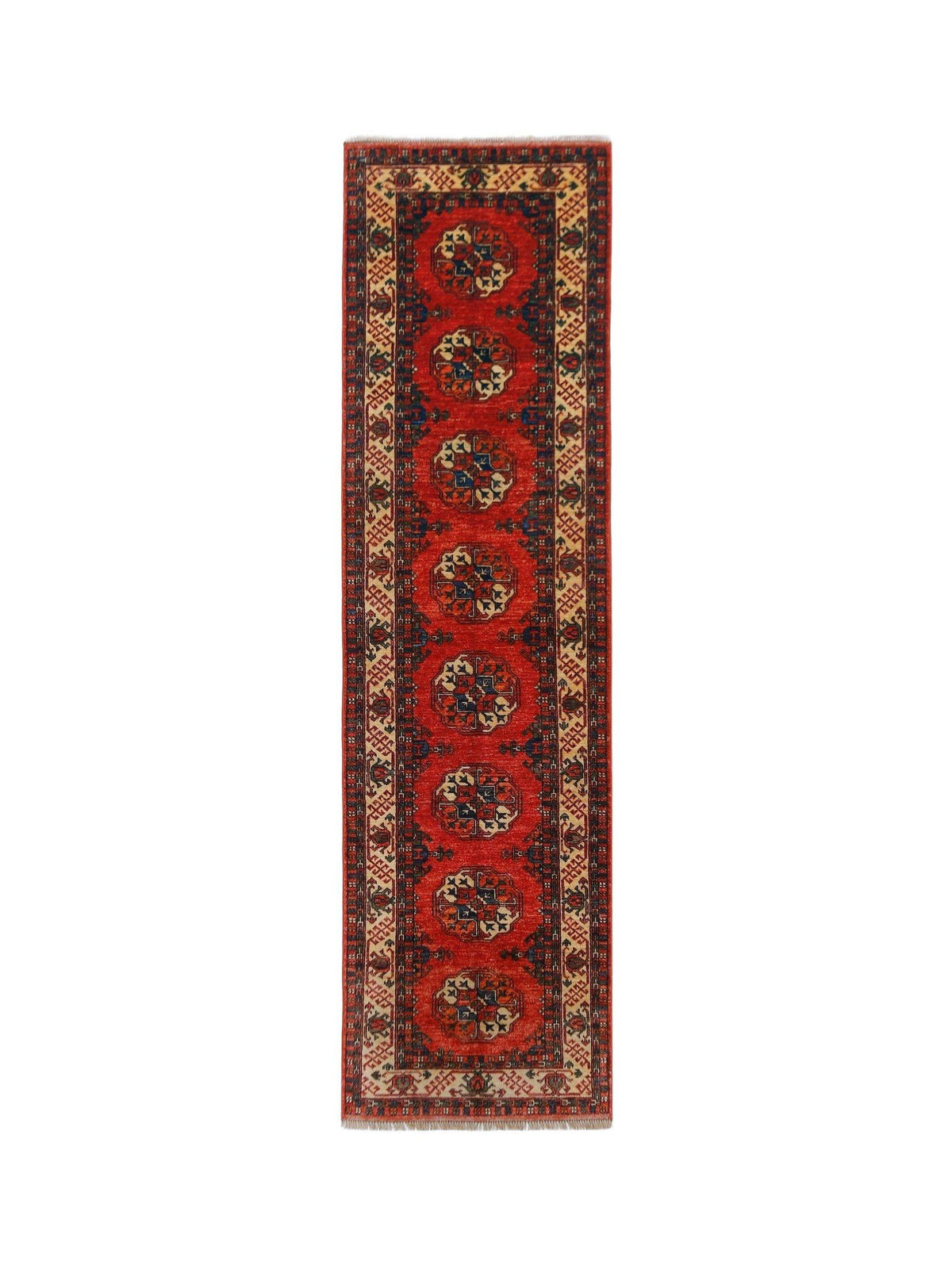 Handmade Afghan Chobi Hallway Runner | 303 x 83 cm | 9'11" x 2'9" - Najaf Rugs & Textile