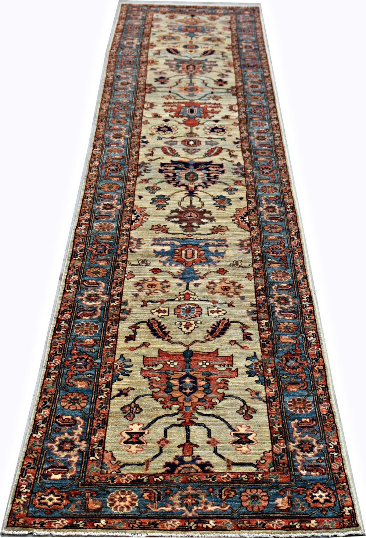 Handmade Afghan Chobi Hallway Runner | 475 x 97 cm | 15'7" x 3'2" - Najaf Rugs & Textile