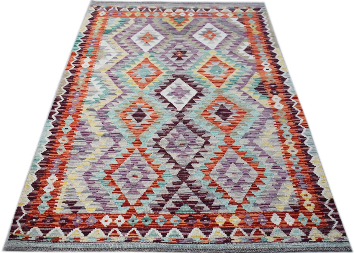 Handmade Afghan Maimana Kilim | 194 x 134 cm | 6'5" x 4'5" - Najaf Rugs & Textile