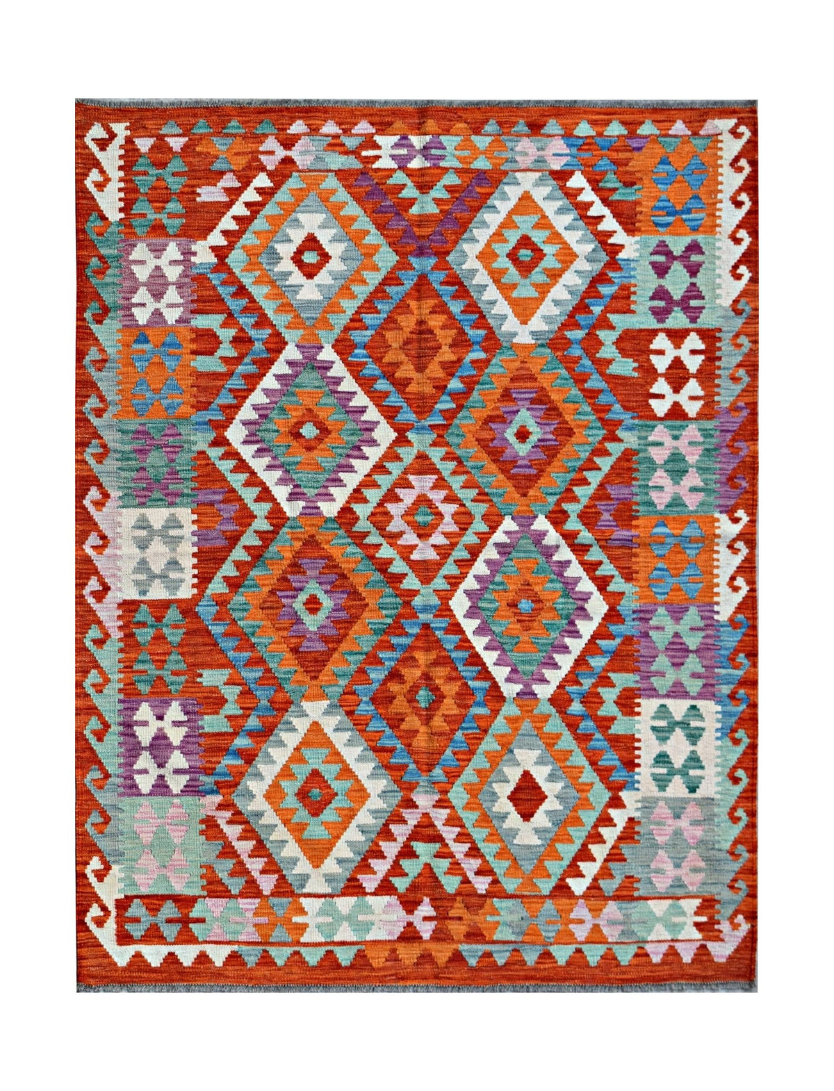 Handmade Afghan Maimana Kilim | 196 x 157 cm | 6'6" x 5'2" - Najaf Rugs & Textile