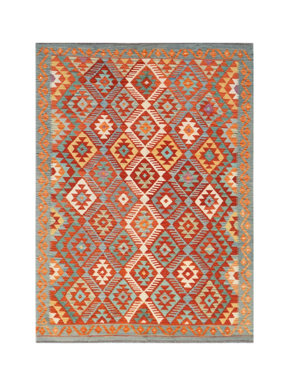 Handmade Afghan Maimana Kilim | 242 x 168 cm | 8' x 5'6" - Najaf Rugs & Textile