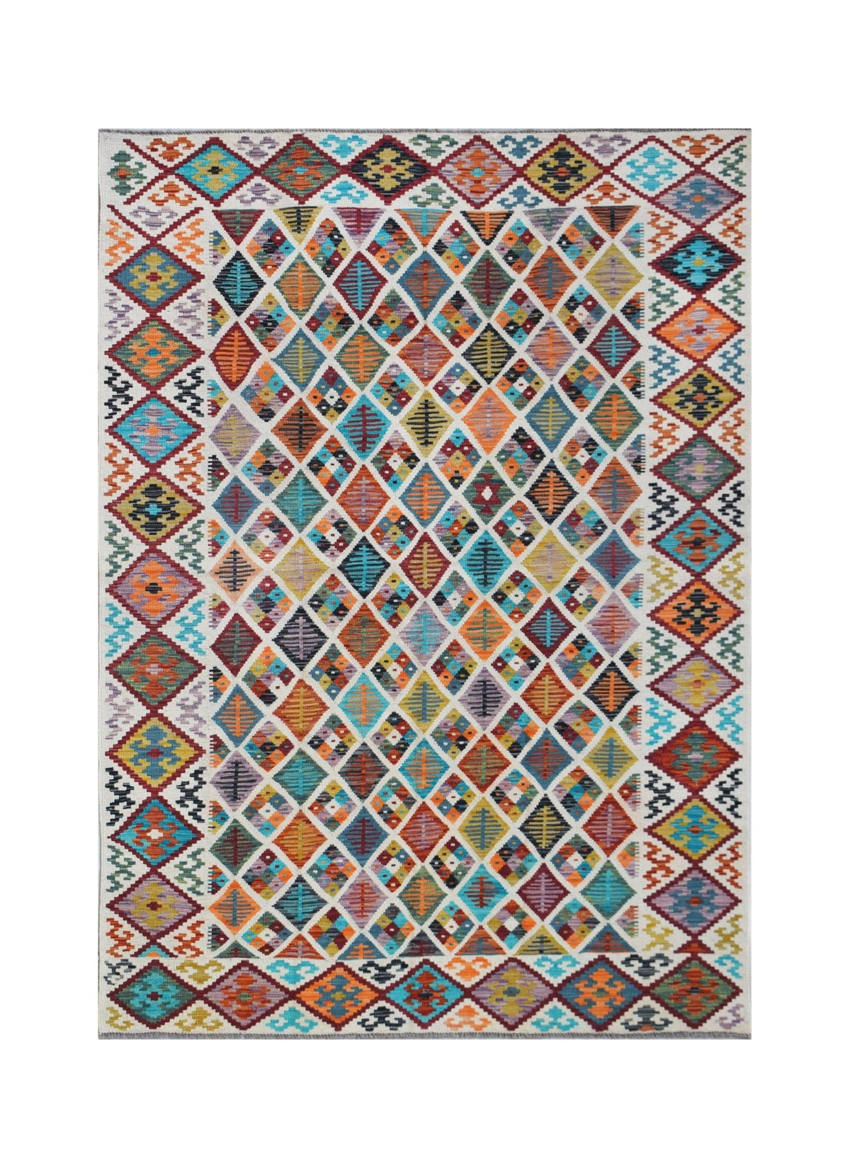 Handmade Afghan Maimana Kilim | 250 x 178 cm | 8'3" x 5'10" - Najaf Rugs & Textile