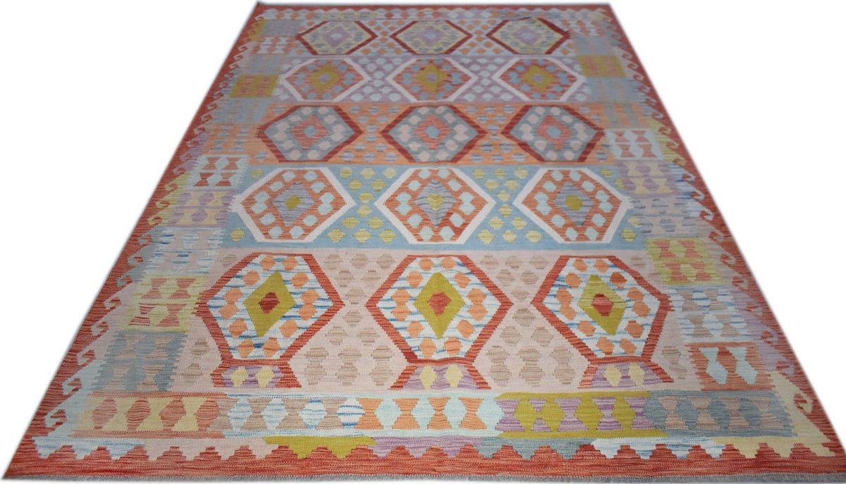 Handmade Afghan Maimana Kilim | 287 x 203 cm | 9'7" x 6'9" - Najaf Rugs & Textile