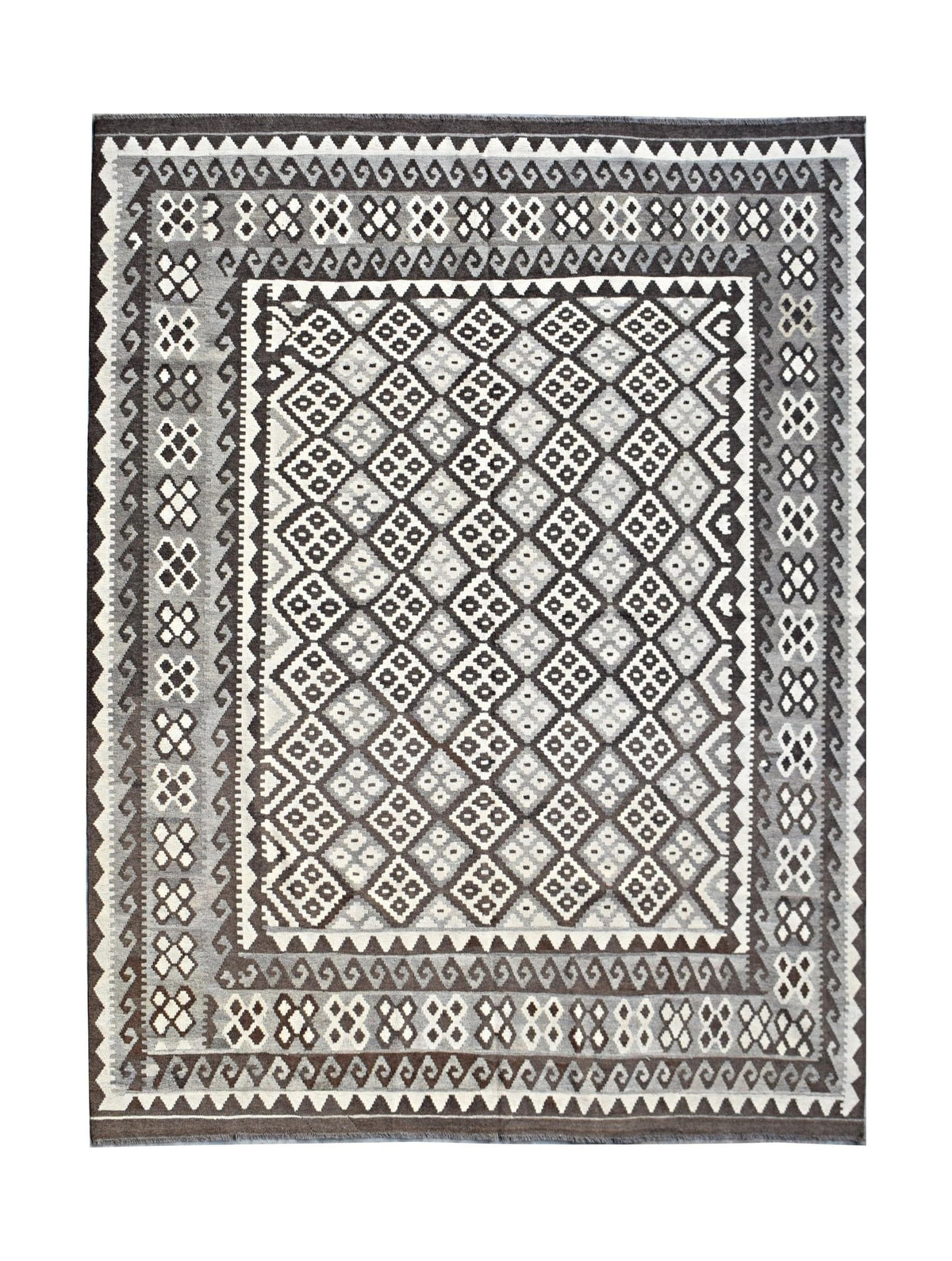 Handmade Afghan Maimana Kilim | 294 x 248 cm | 9'8" x 8'2" - Najaf Rugs & Textile