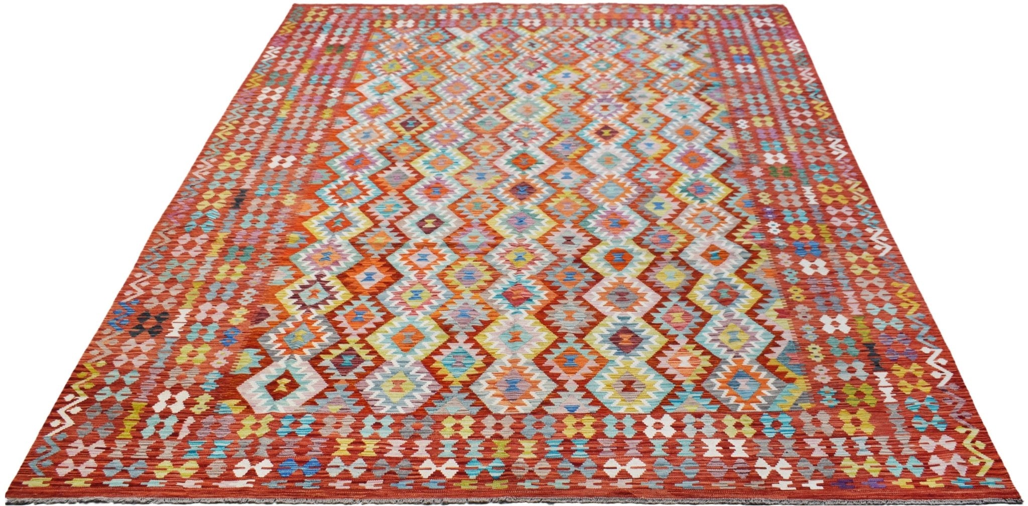 Handmade Afghan Maimana Kilim | 391 x 311 cm | 12'10" x 10'3" - Najaf Rugs & Textile