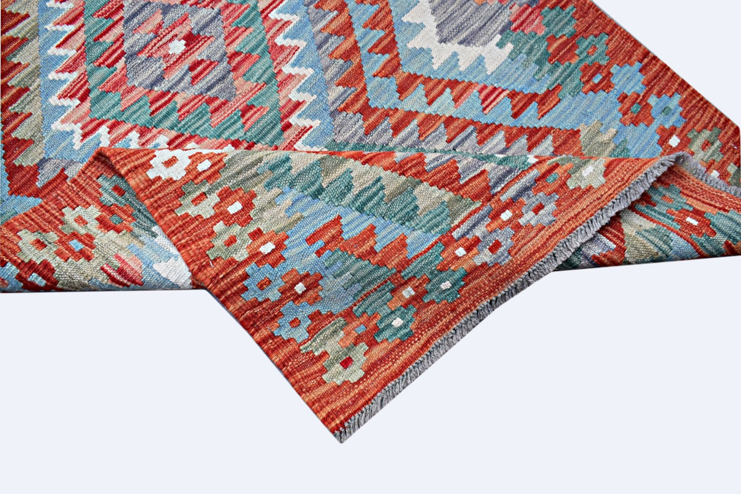 Handmade Maimana Killim Hallway Runner | 235 x 88 cm | 7'9" x 2'11" - Najaf Rugs & Textile