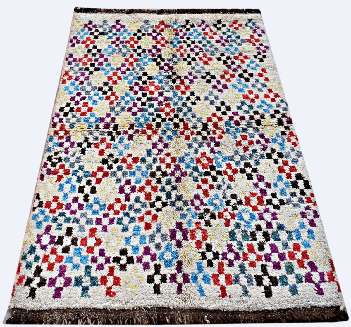 Handmade Tribal Afghan Berber Rug | 139 x 92 cm | 4'5" x 3' - Najaf Rugs & Textile