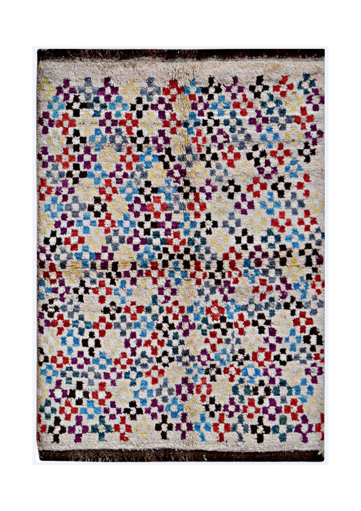 Handmade Tribal Afghan Berber Rug | 139 x 92 cm | 4'5" x 3' - Najaf Rugs & Textile