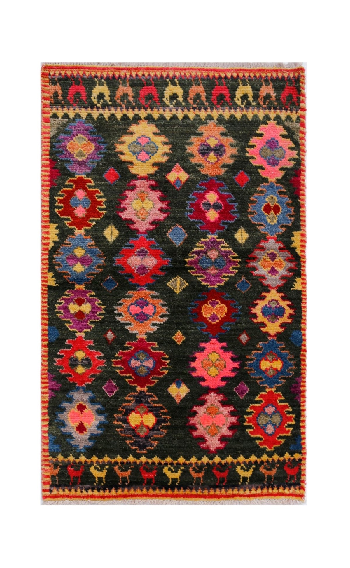 Handmade Tribal Afghan Rug | 156 x 95 cm | 5'2" x 3'2" - Najaf Rugs & Textile