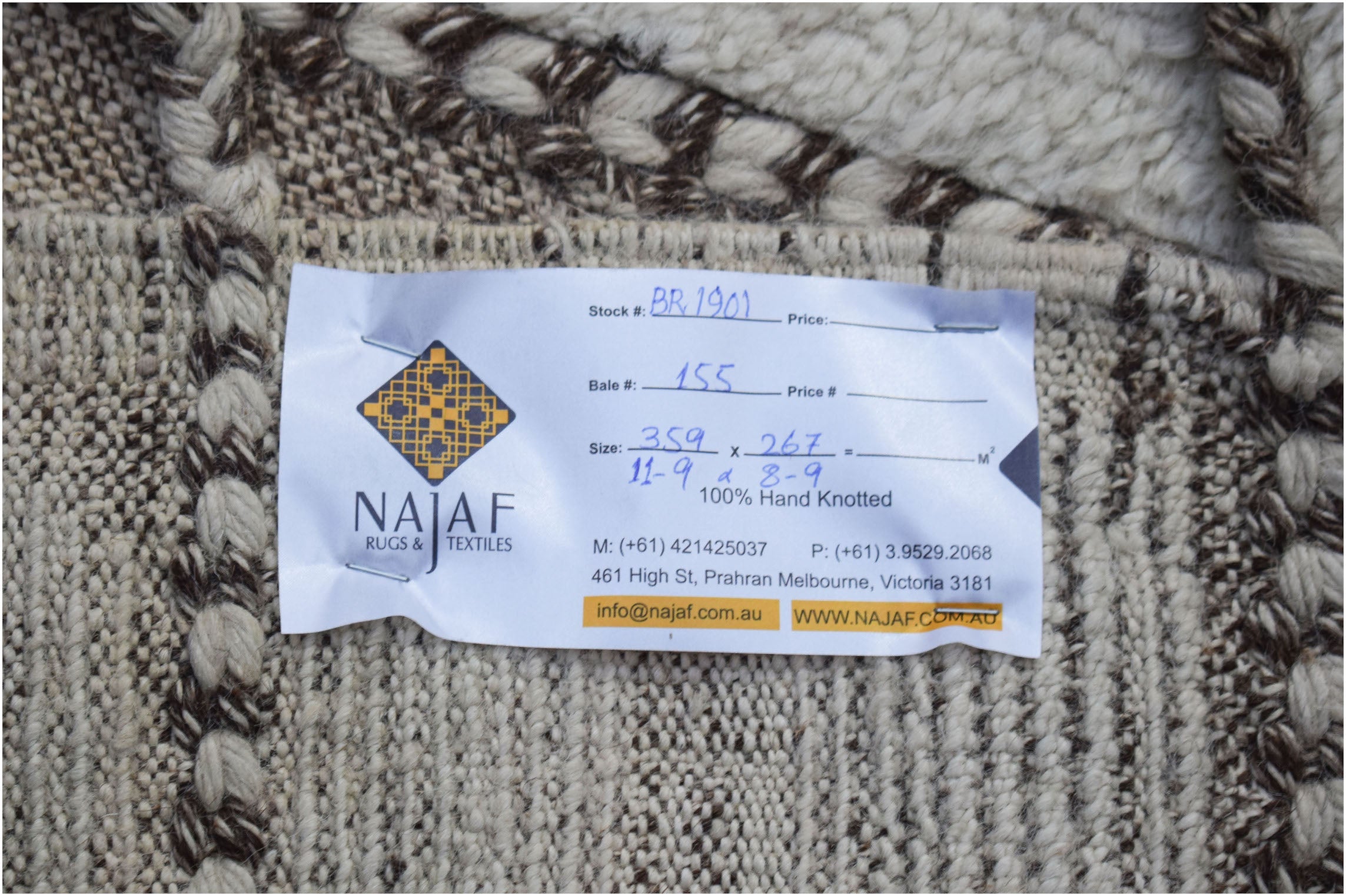 Handmade Transitional Barjasta Rug | 359 x 267 cm | 11'9" x 8'9"