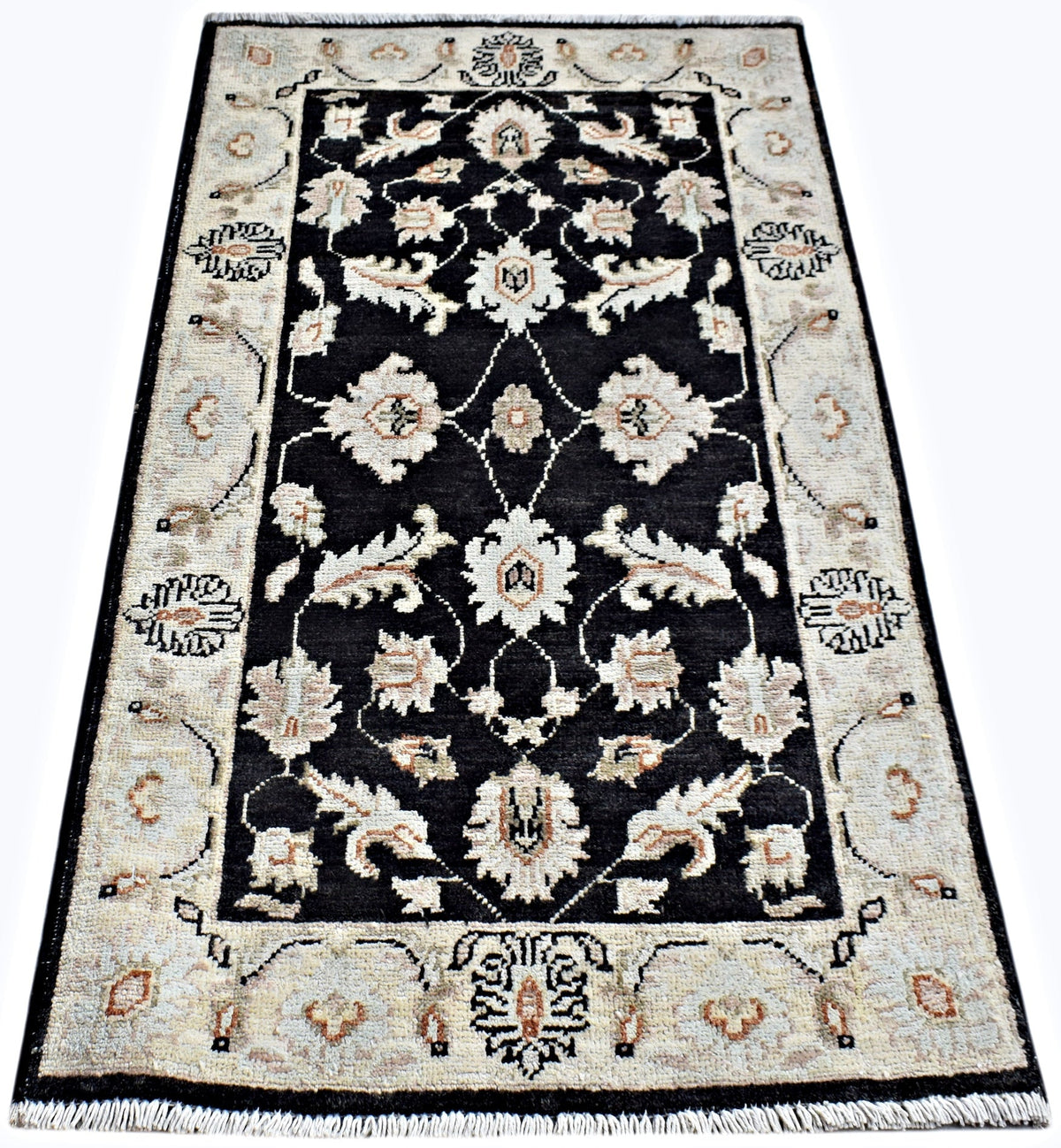 Handmade Mini Afghan Chobi Rug | 102 x 65 cm | 3'5" x 2' - Najaf Rugs & Textile