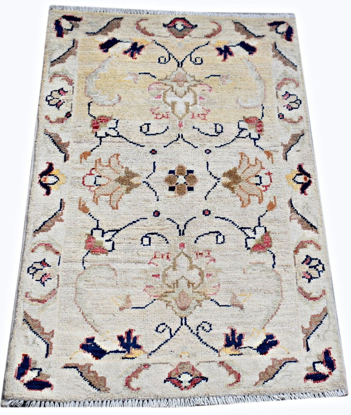 Handmade Mini Afghan Chobi Rug | 86 x 60 cm | 2'10" x 2' - Najaf Rugs & Textile