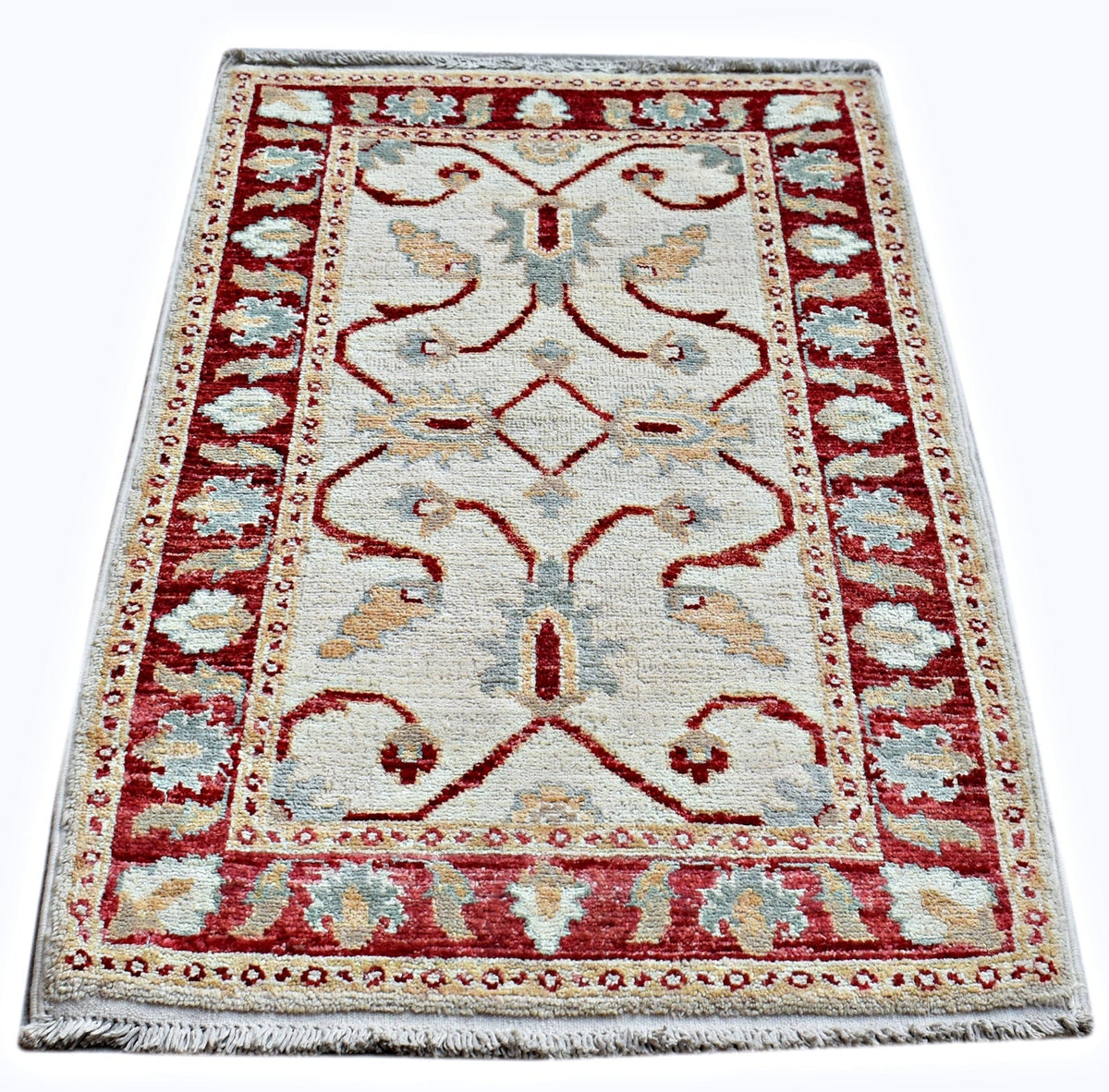 Handmade Mini Afghan Chobi Rug | 87 x 60 cm | 2'10" x 2' - Najaf Rugs & Textile