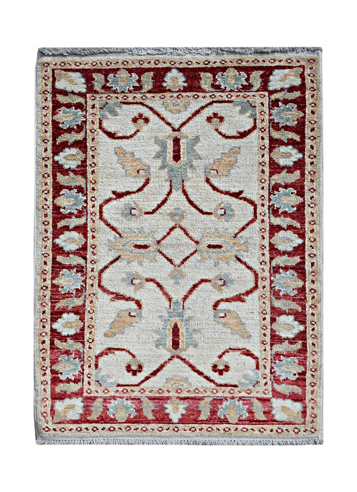 Handmade Mini Afghan Chobi Rug | 87 x 60 cm | 2'10" x 2' - Najaf Rugs & Textile