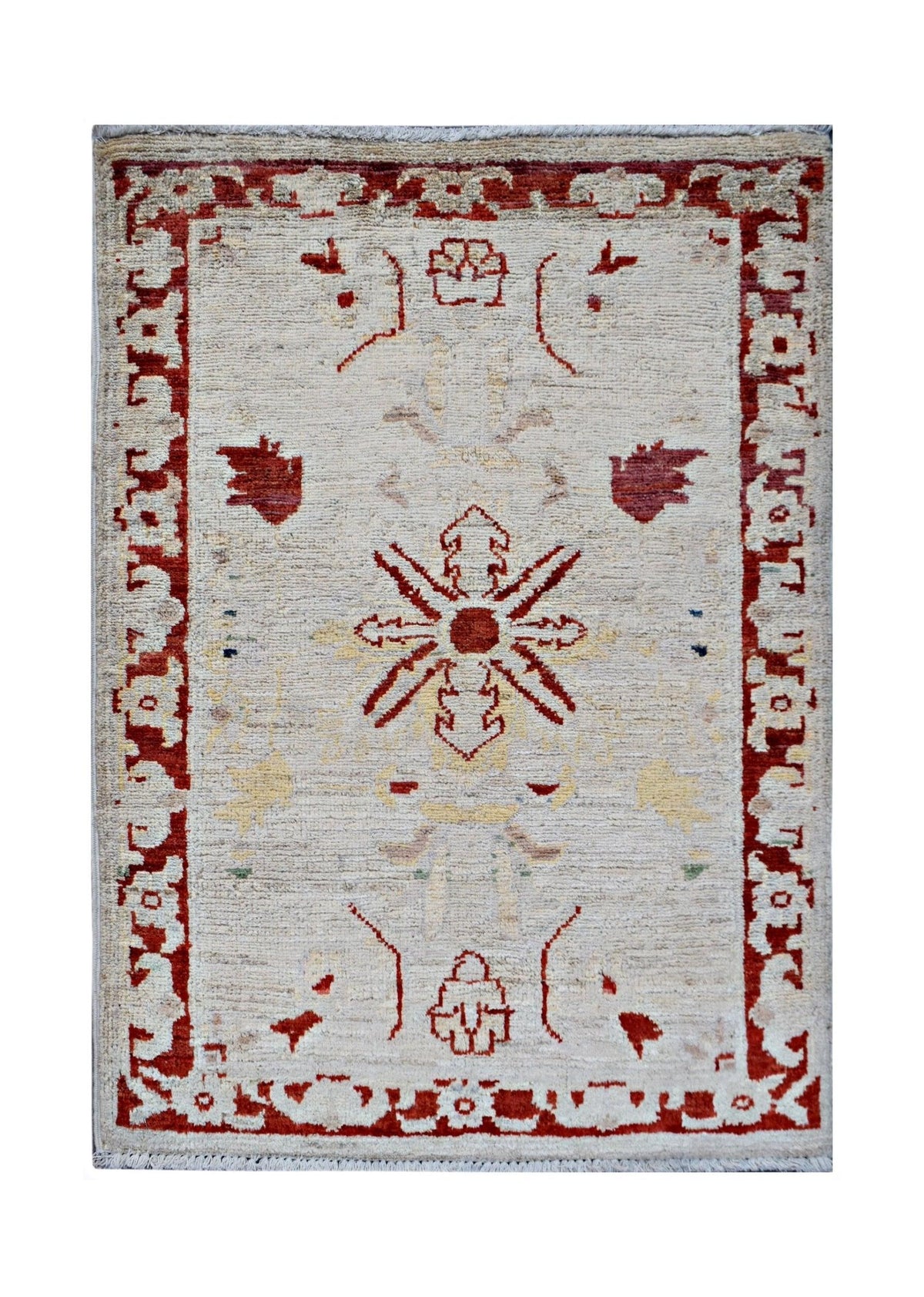 Handmade Mini Afghan Chobi Rug | 87 x 62 cm | 2'10" x 2' - Najaf Rugs & Textile